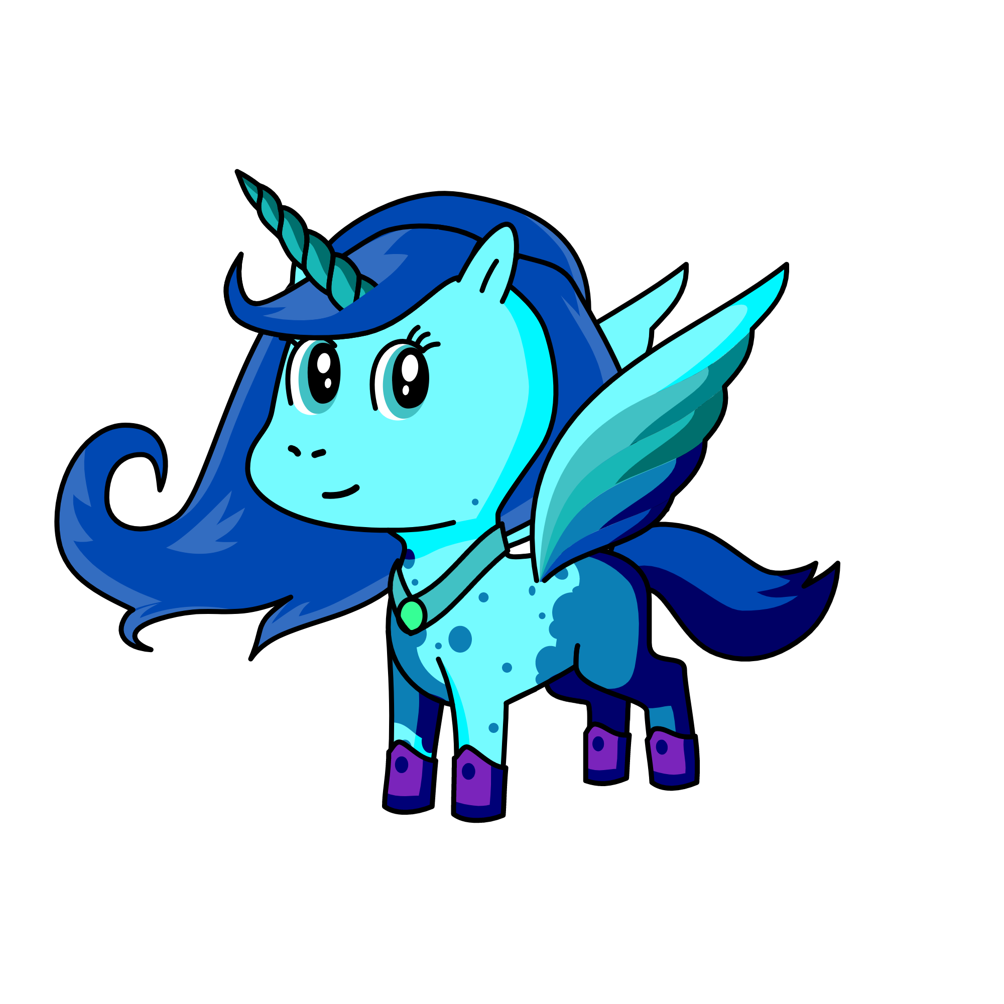 Blue, the unicorn