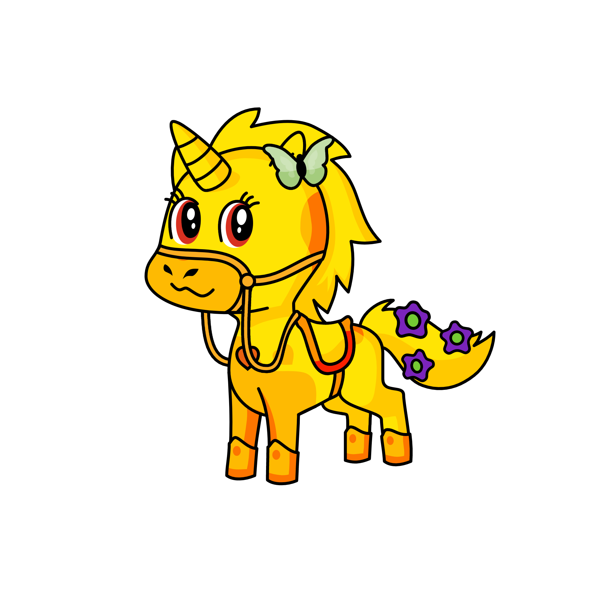 Lemon (*my bird*) as a unicorn, the unicorn