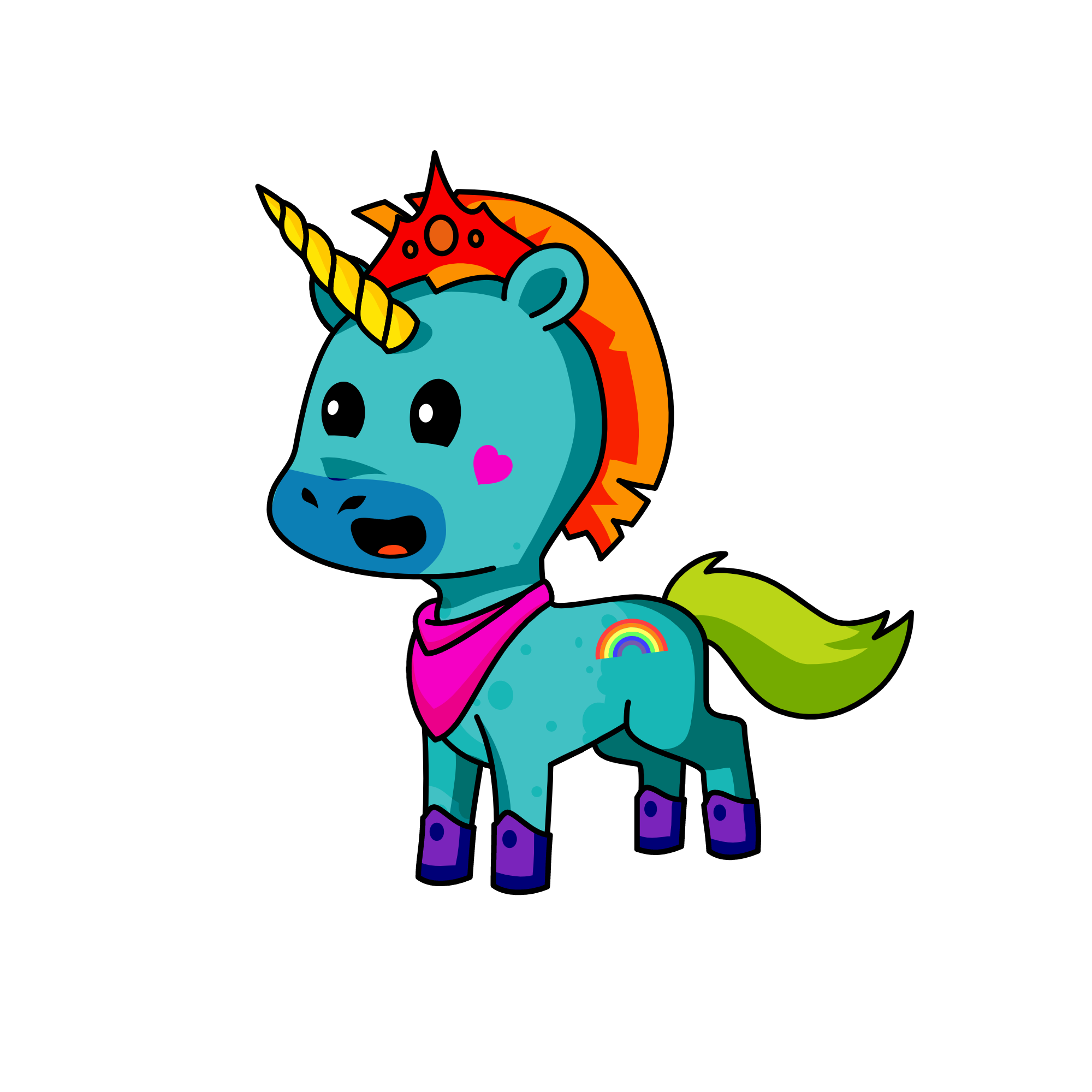 KING RAINBOW, the unicorn