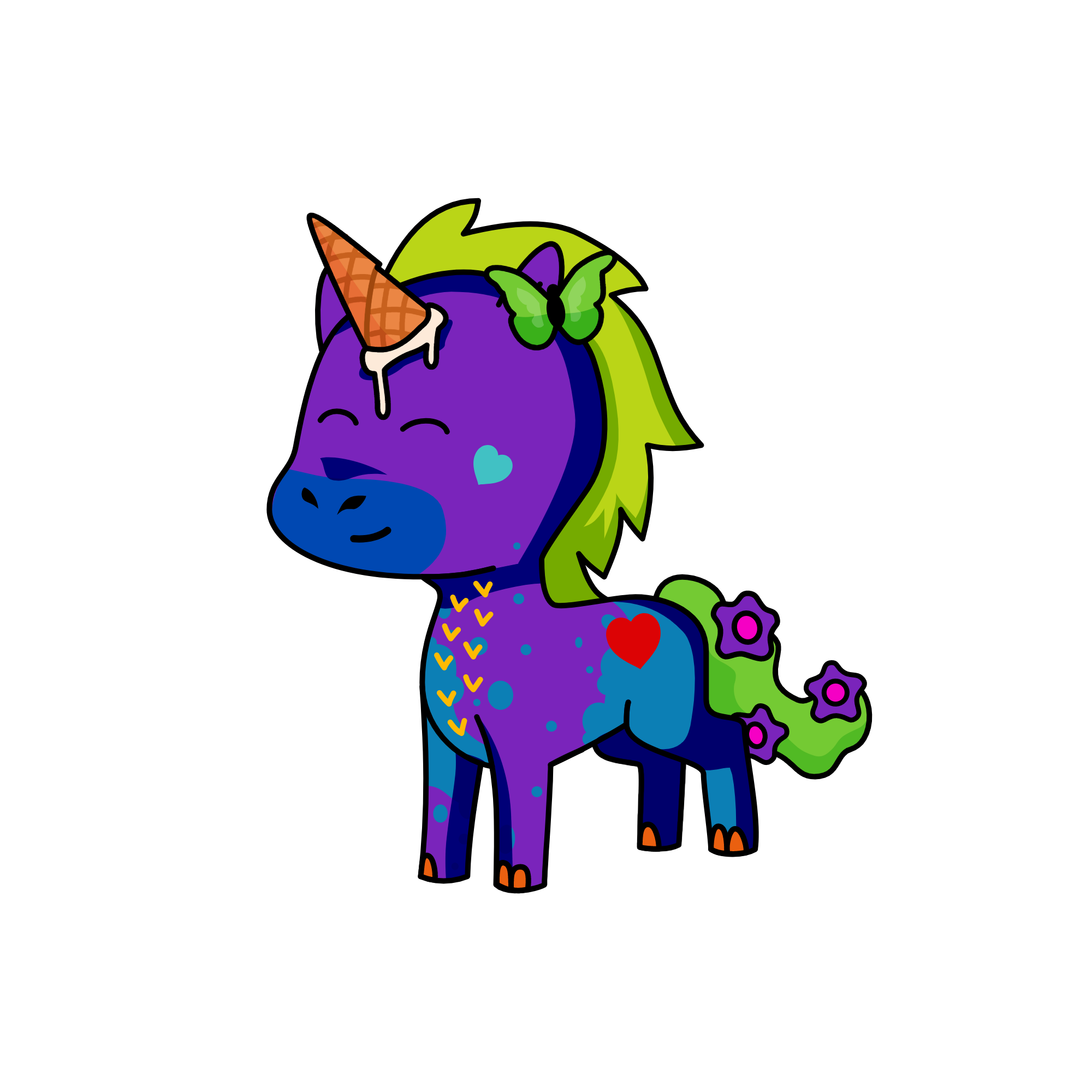 Moah kiss, the unicorn
