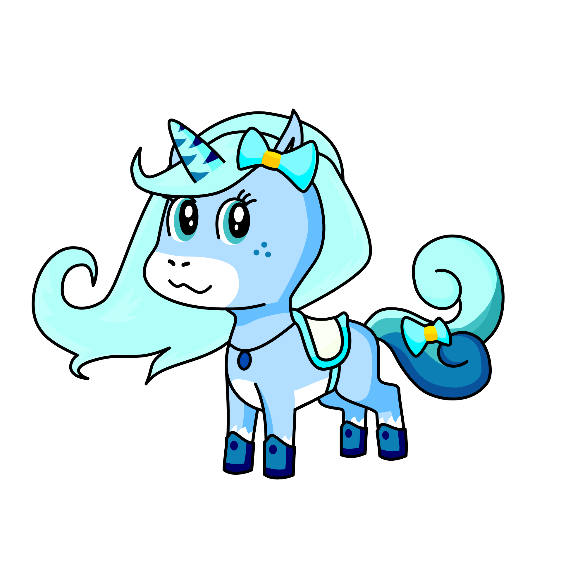 Blue, the unicorn