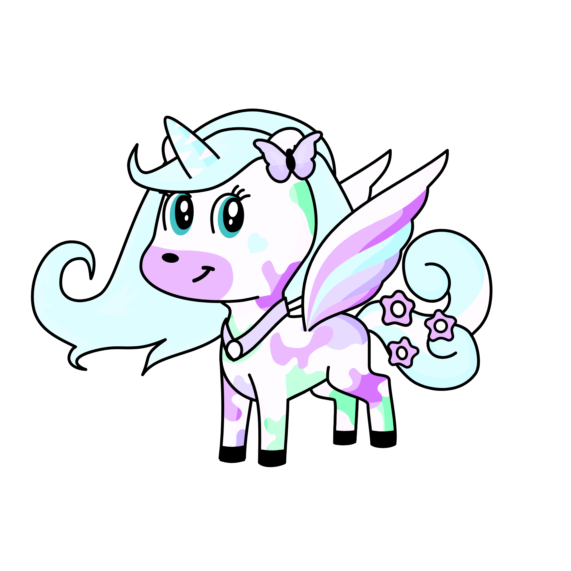 princess Snow Flake of snow land, the unicorn