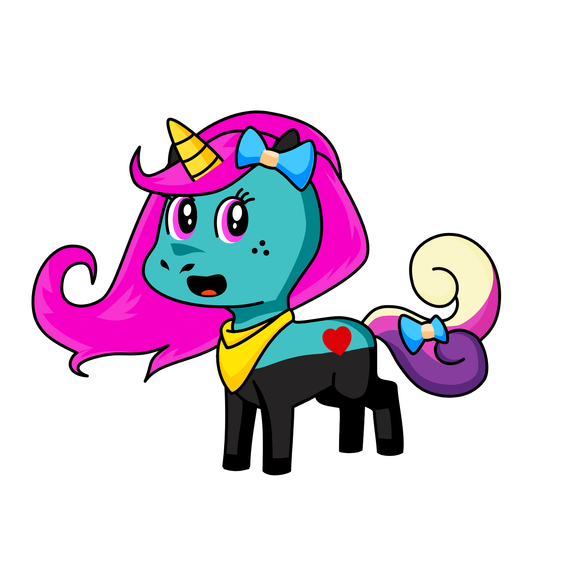 rainbow lilly star heart, the unicorn