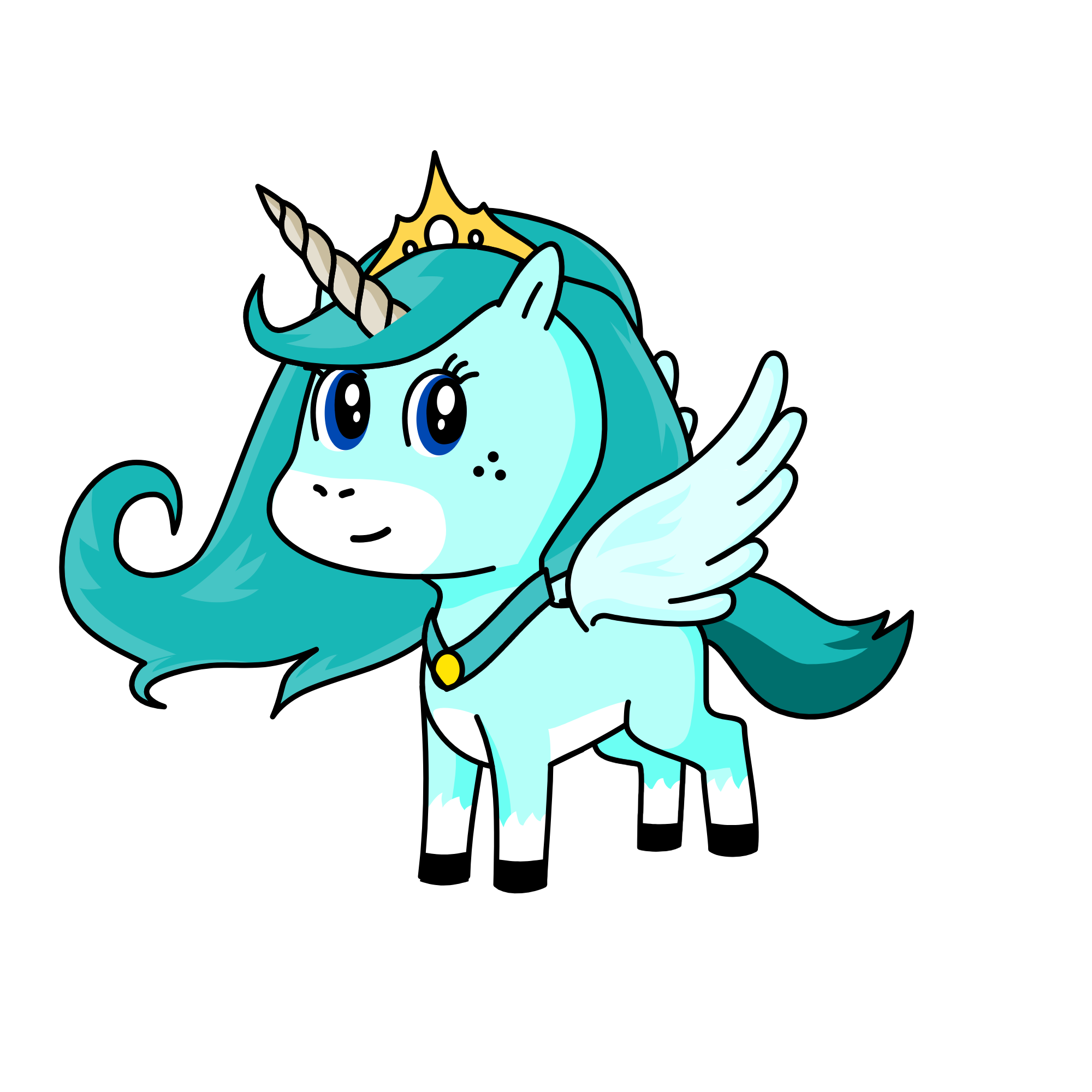 princess snow crown, the unicorn
