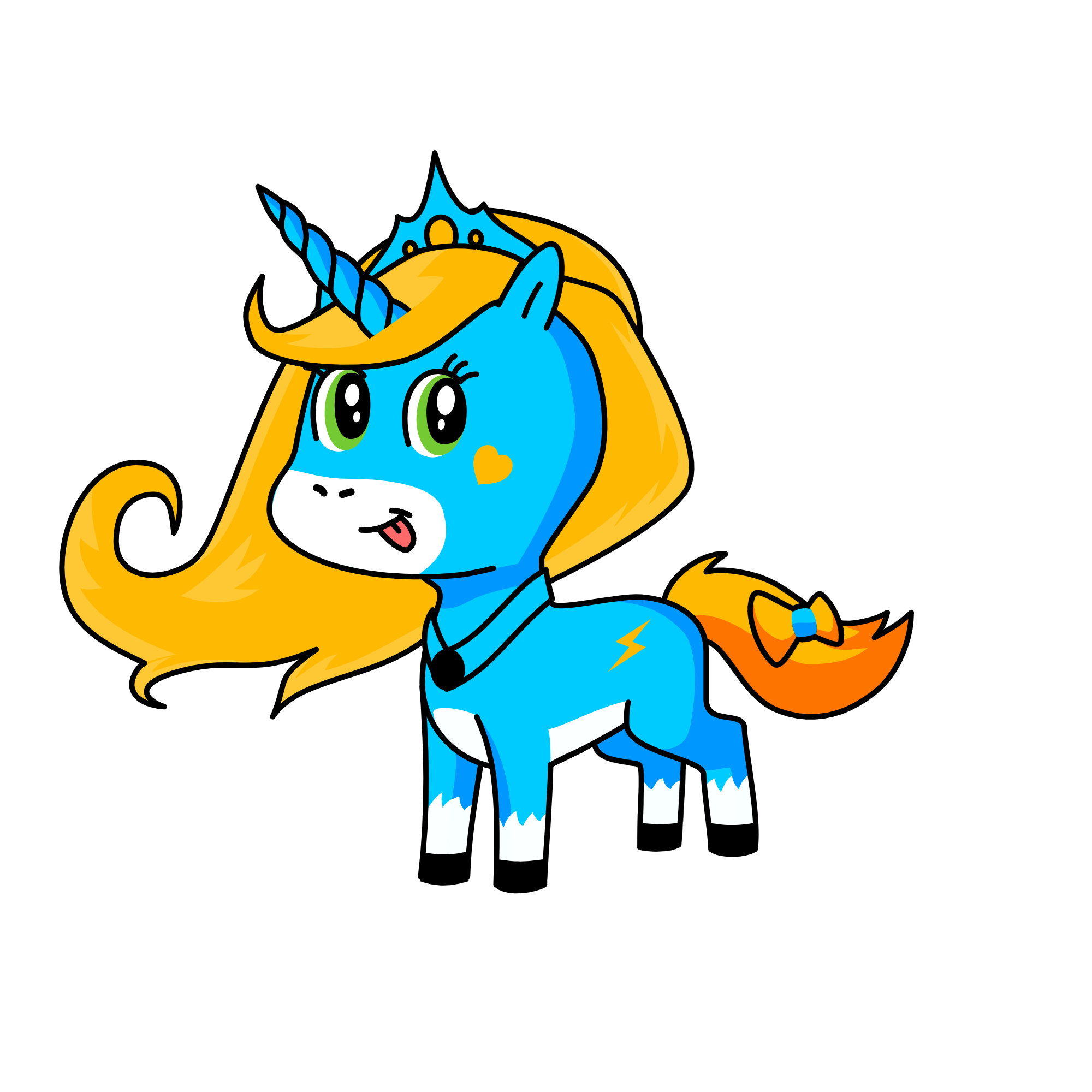 Princess cinderella, the unicorn