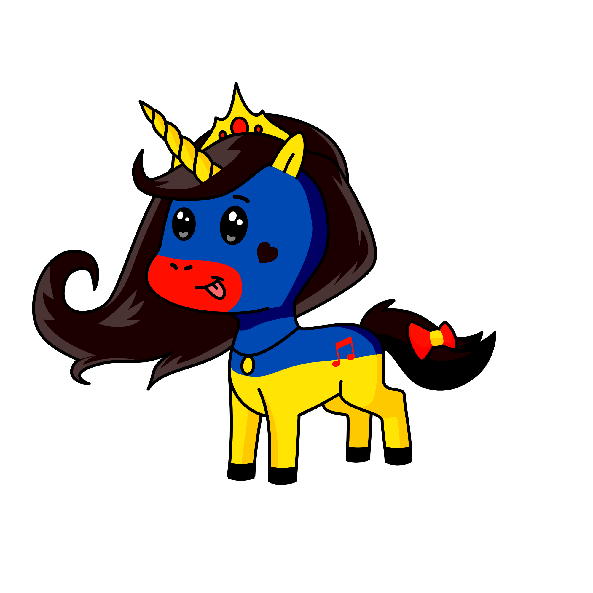 Princess snow white, the unicorn