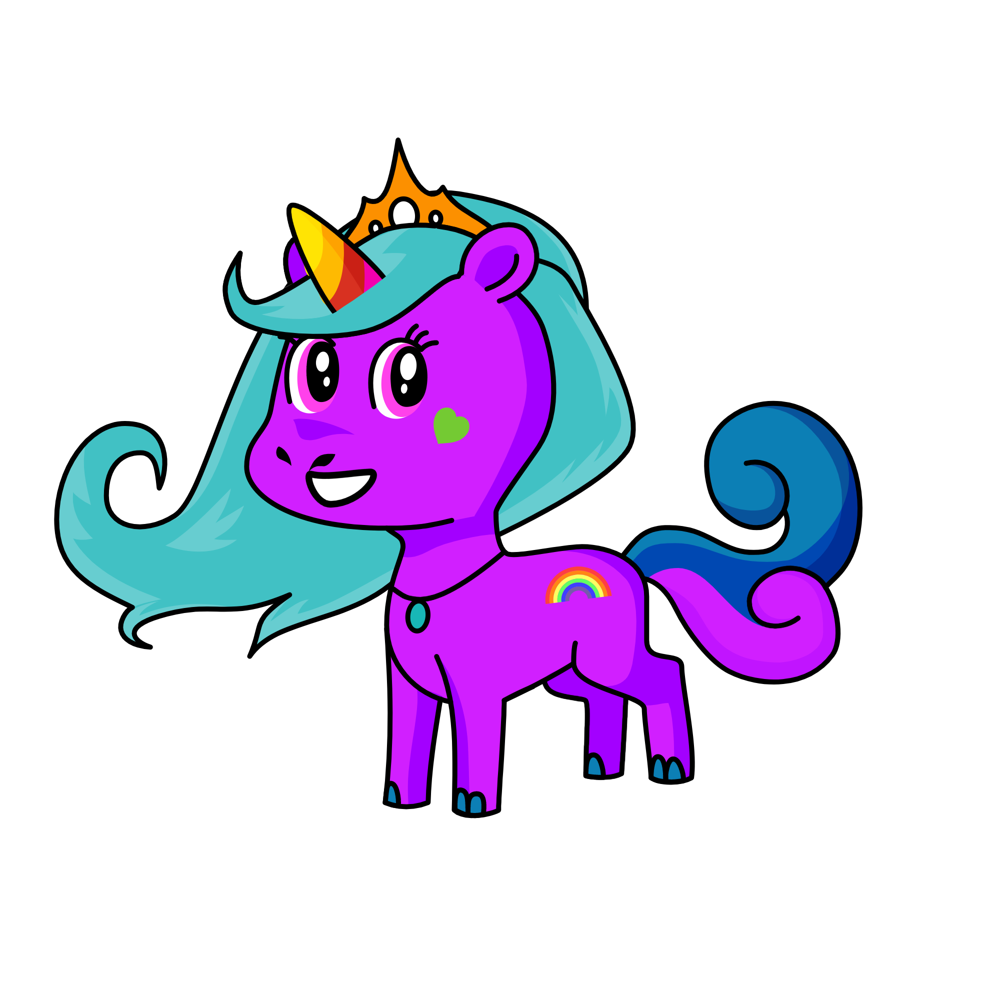 pretty Queen unicorn, the unicorn