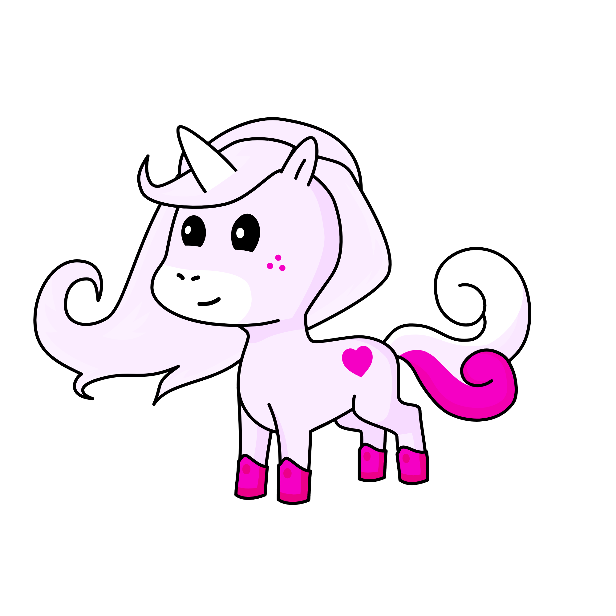bubble gum pink, the unicorn