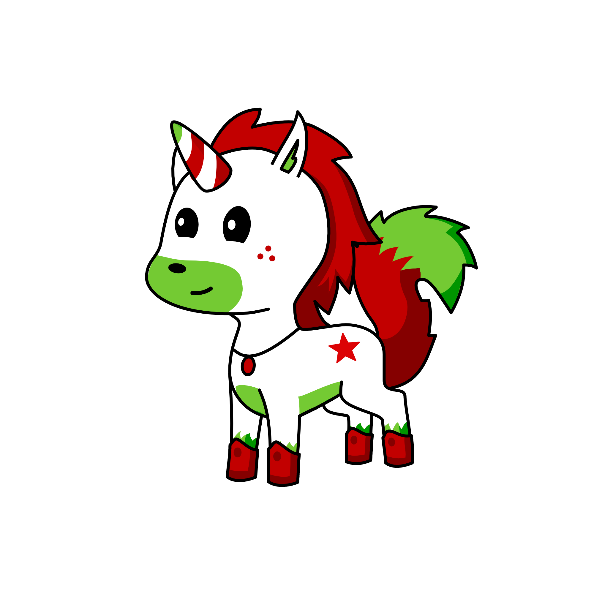candy cane, the unicorn