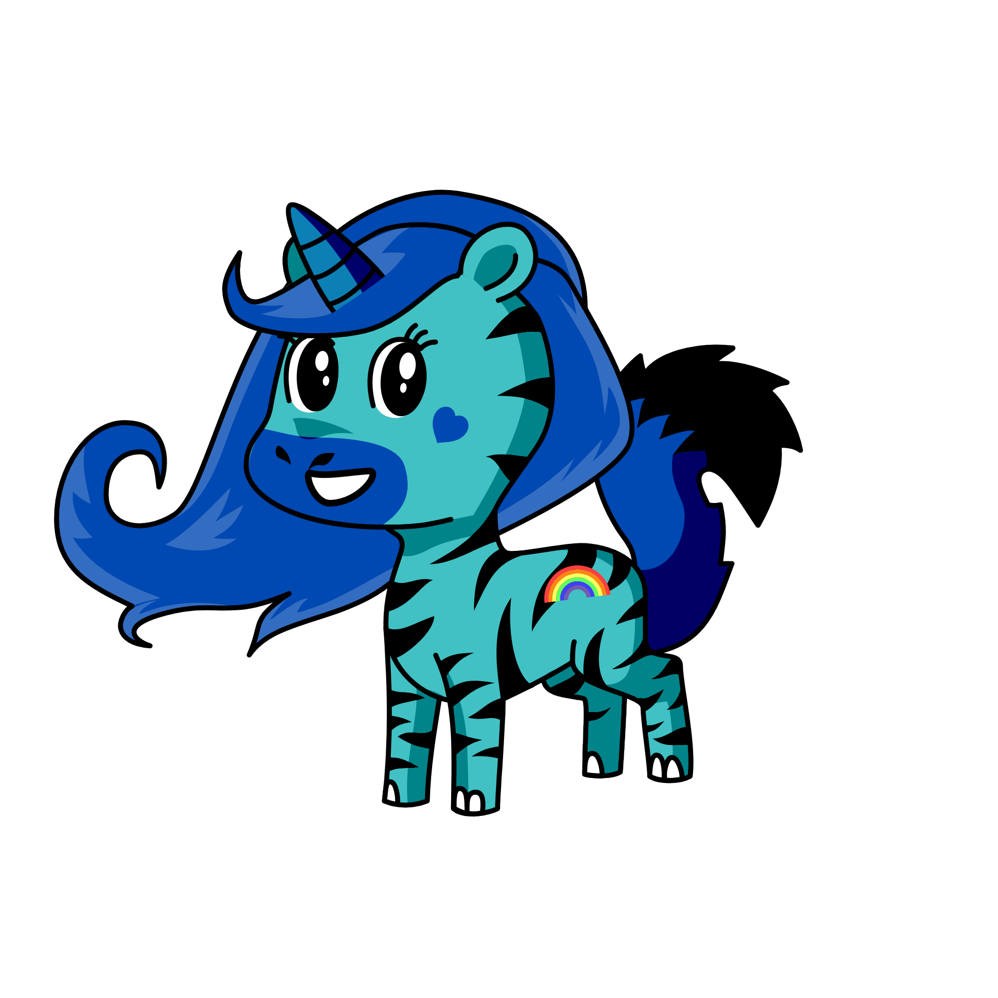 blue cake, the unicorn