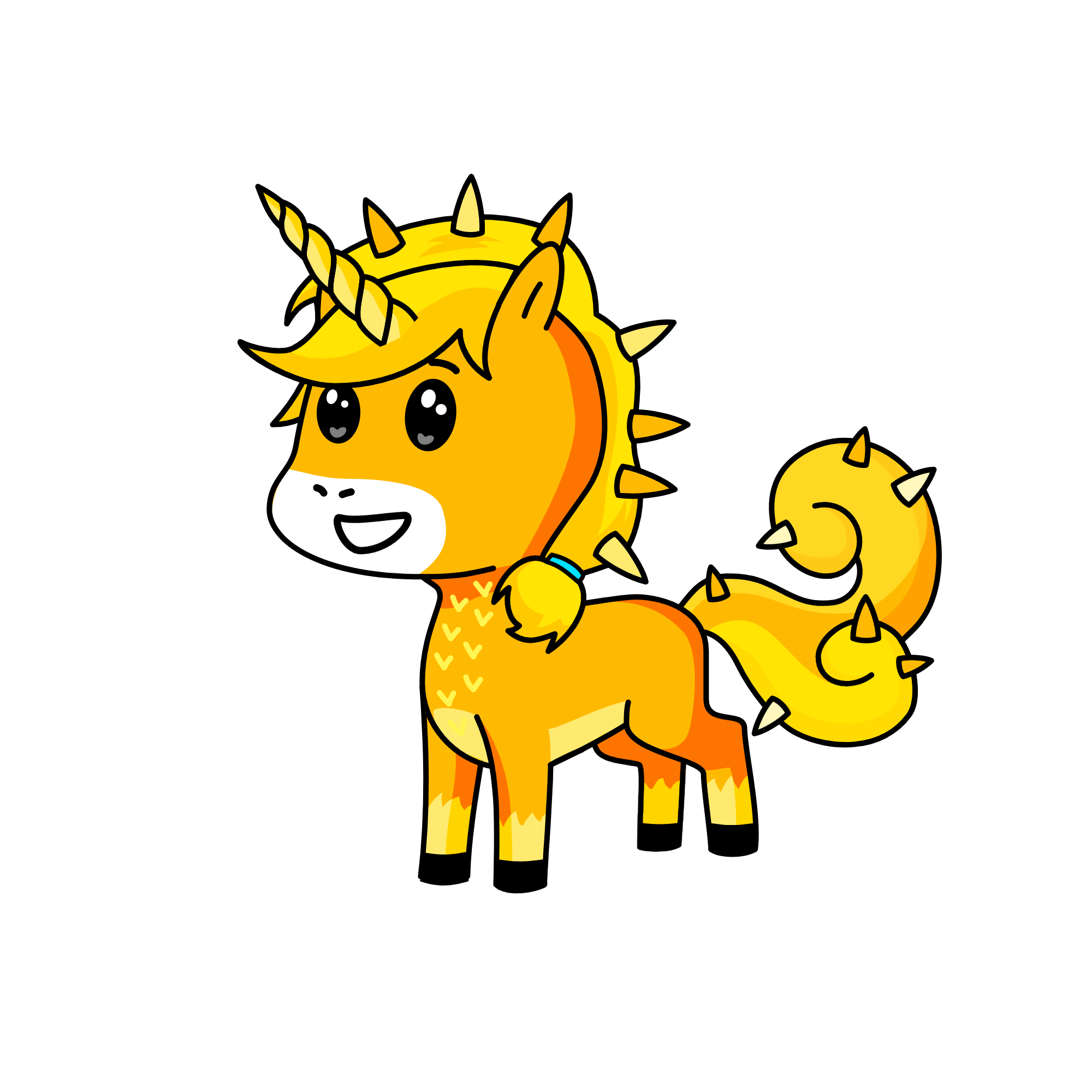 Gold, The Legendary Golden Horse, the unicorn