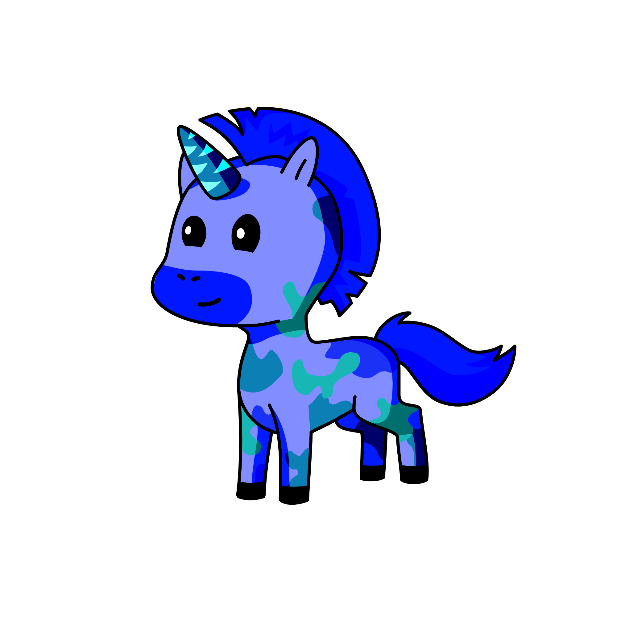 blue, the unicorn
