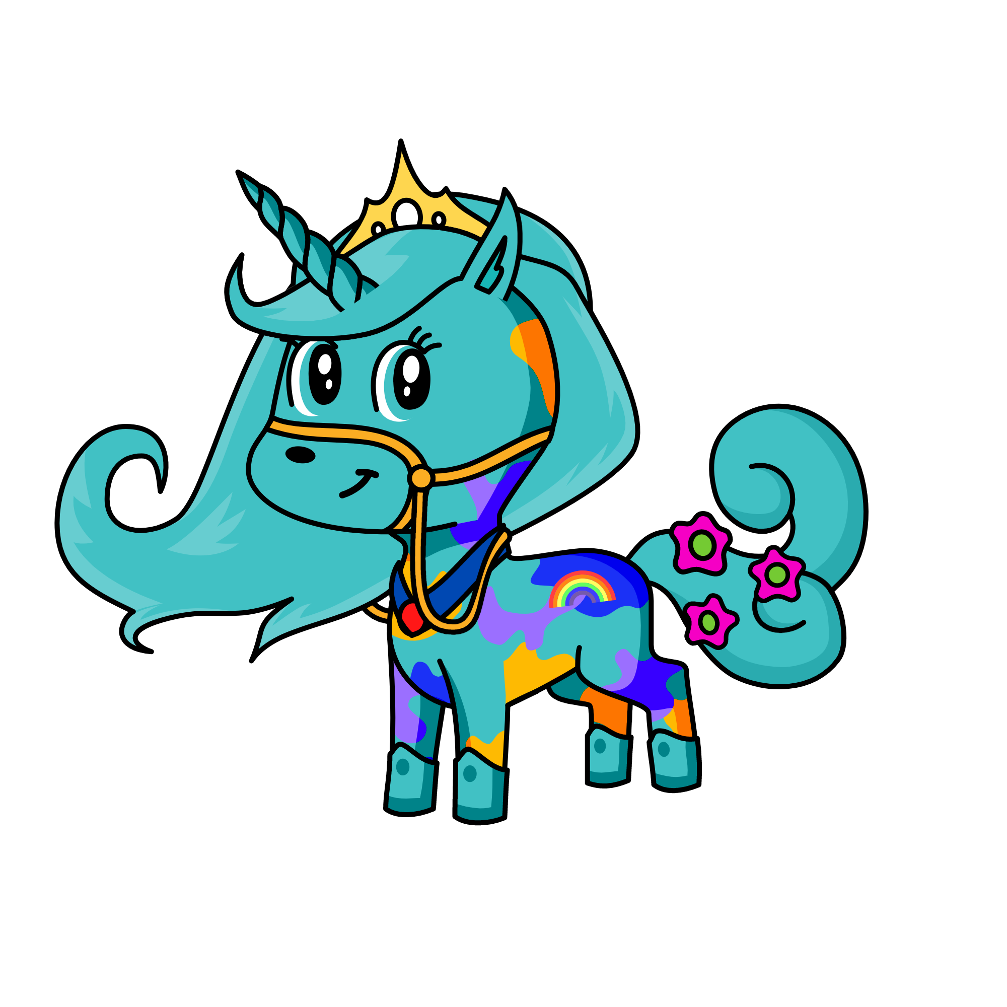all blue, the unicorn
