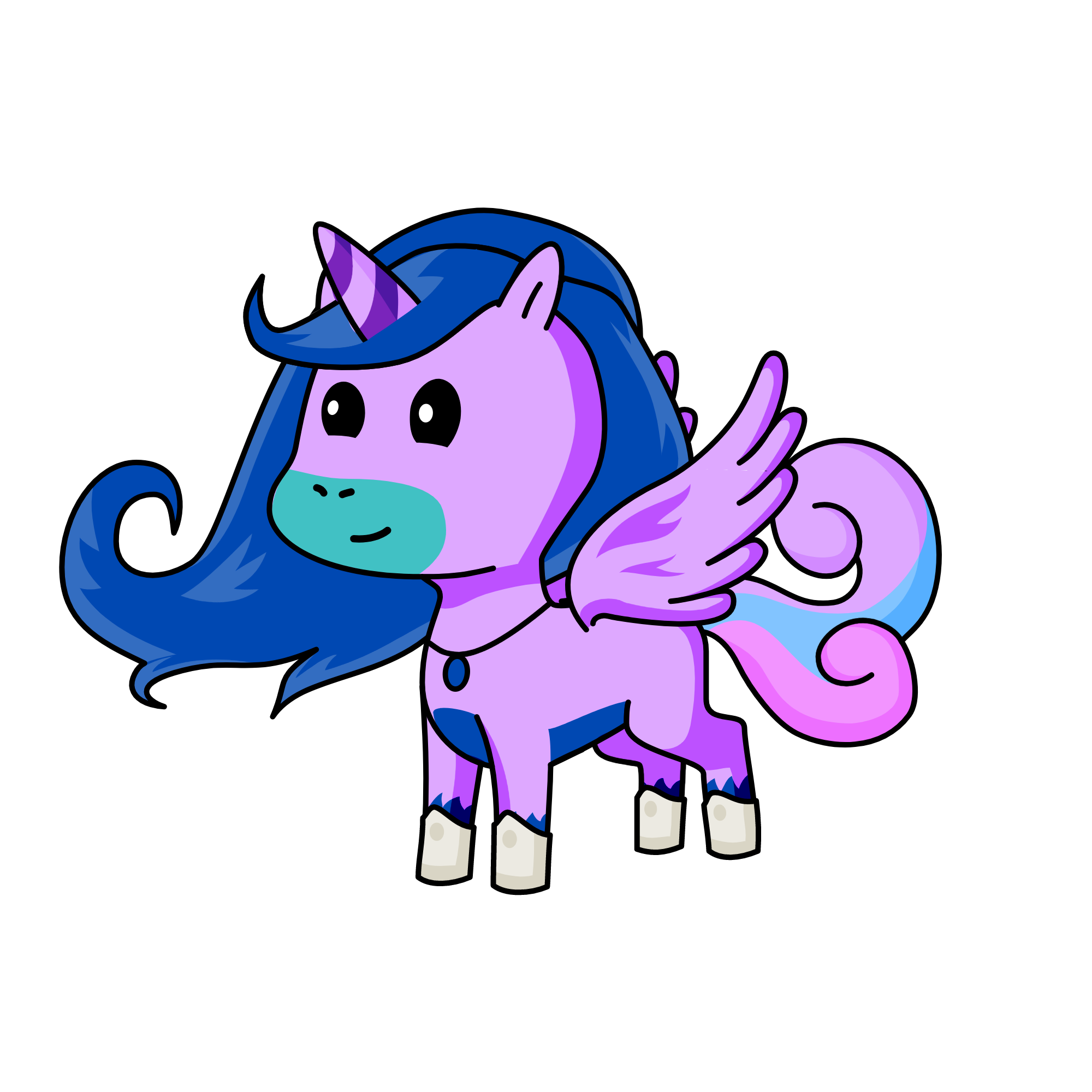 Indigo, the unicorn