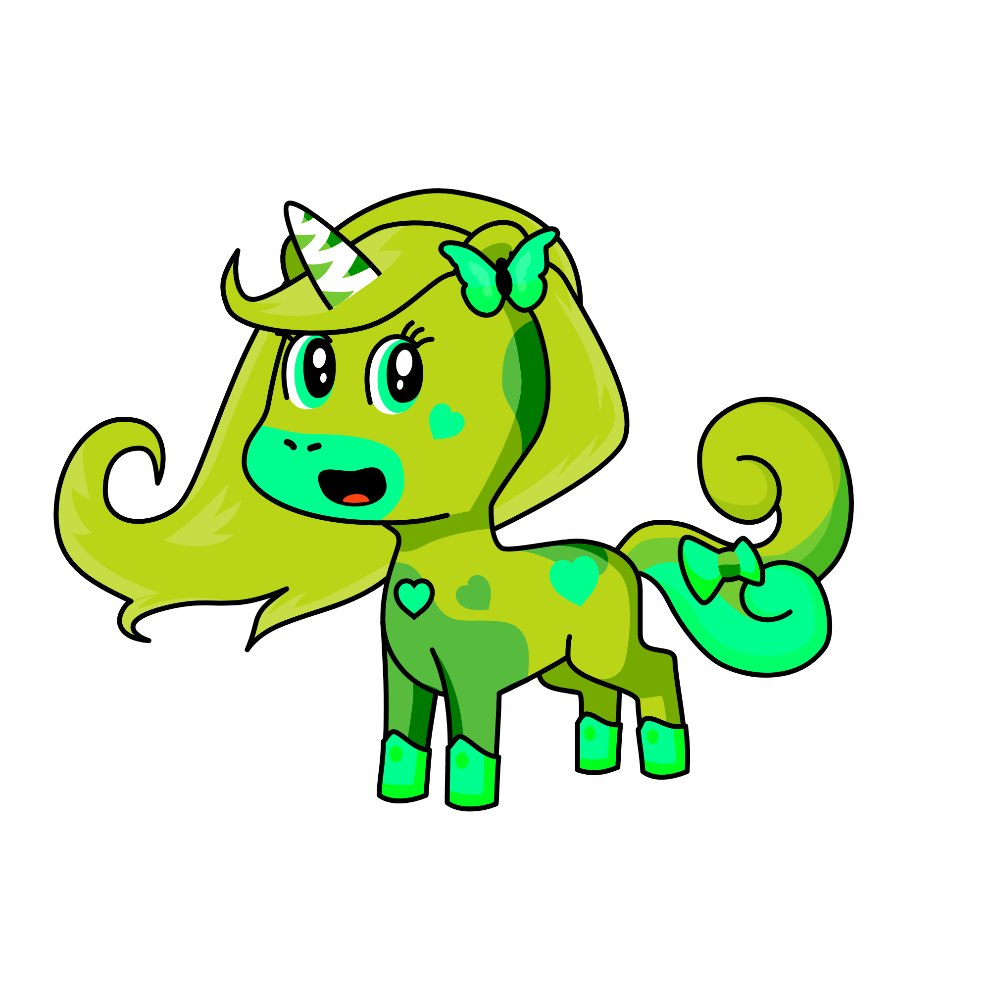 Green Girl 💚, the unicorn