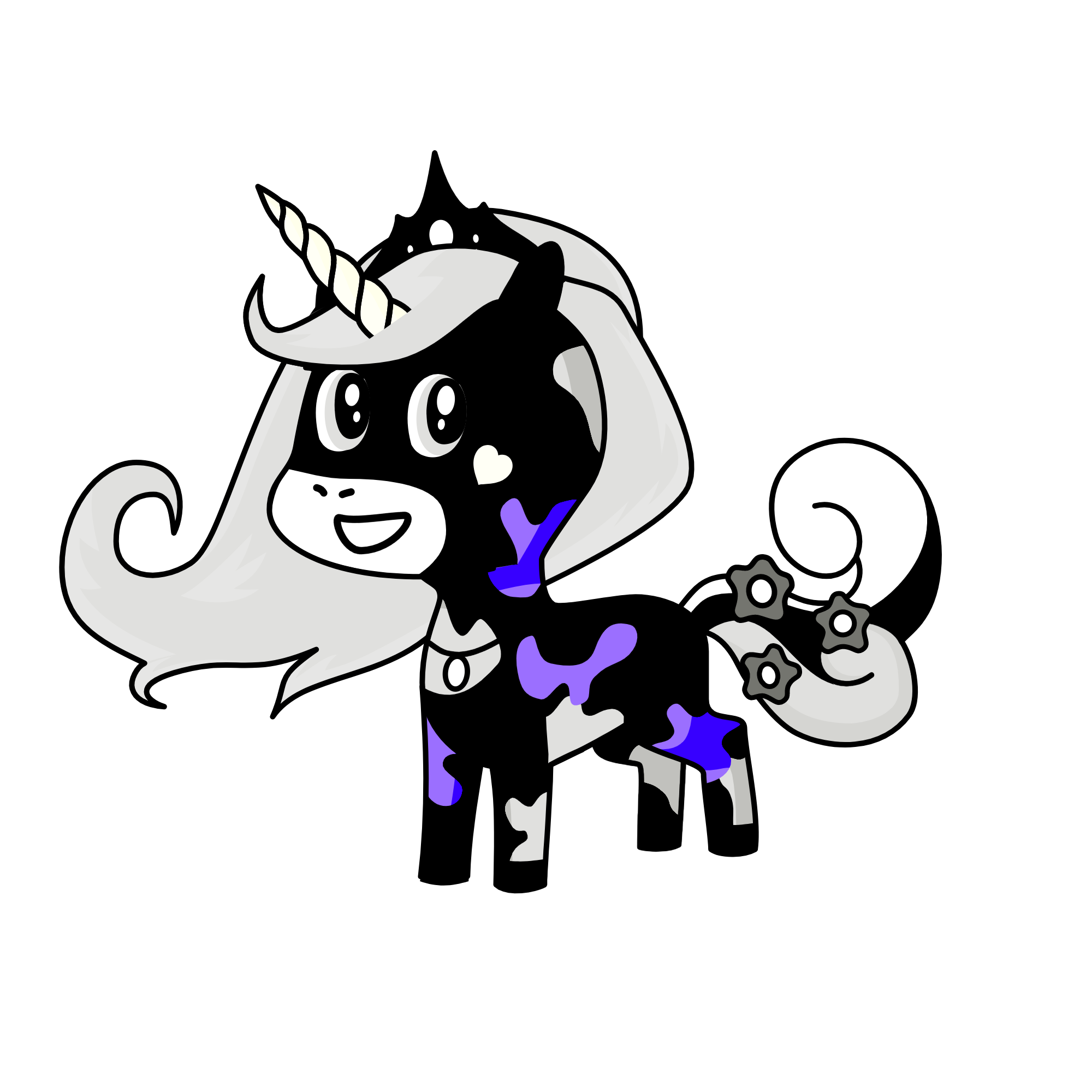 Queen of Darkness and Night, the unicorn