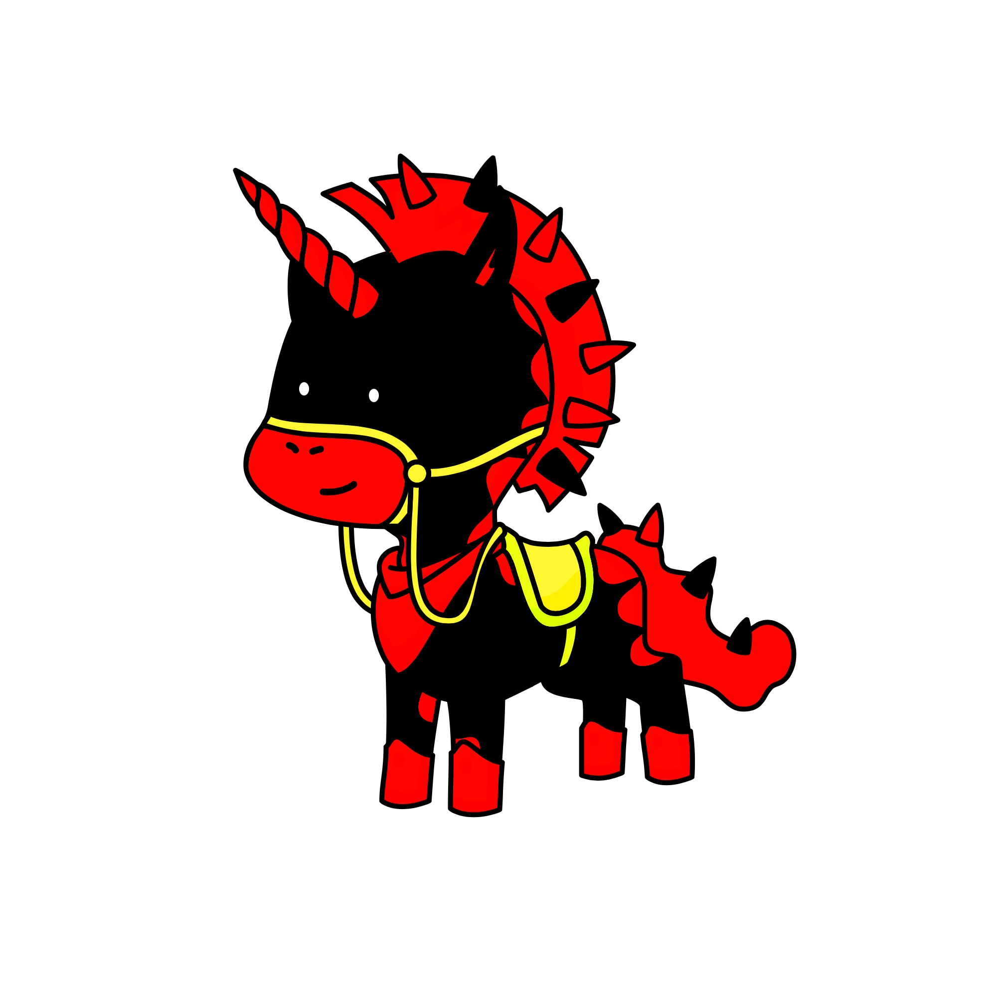 Evel uni Him Wes not an real evel so if you tame him fire you can ride him, the unicorn