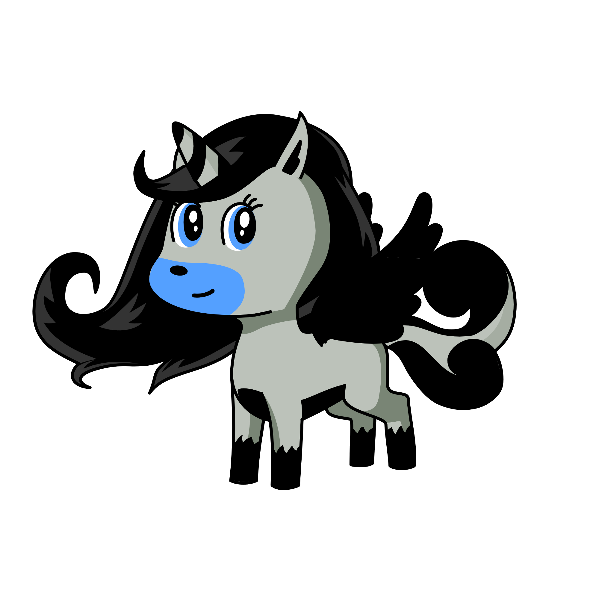 Among us mini crewmate blackඞ, the unicorn