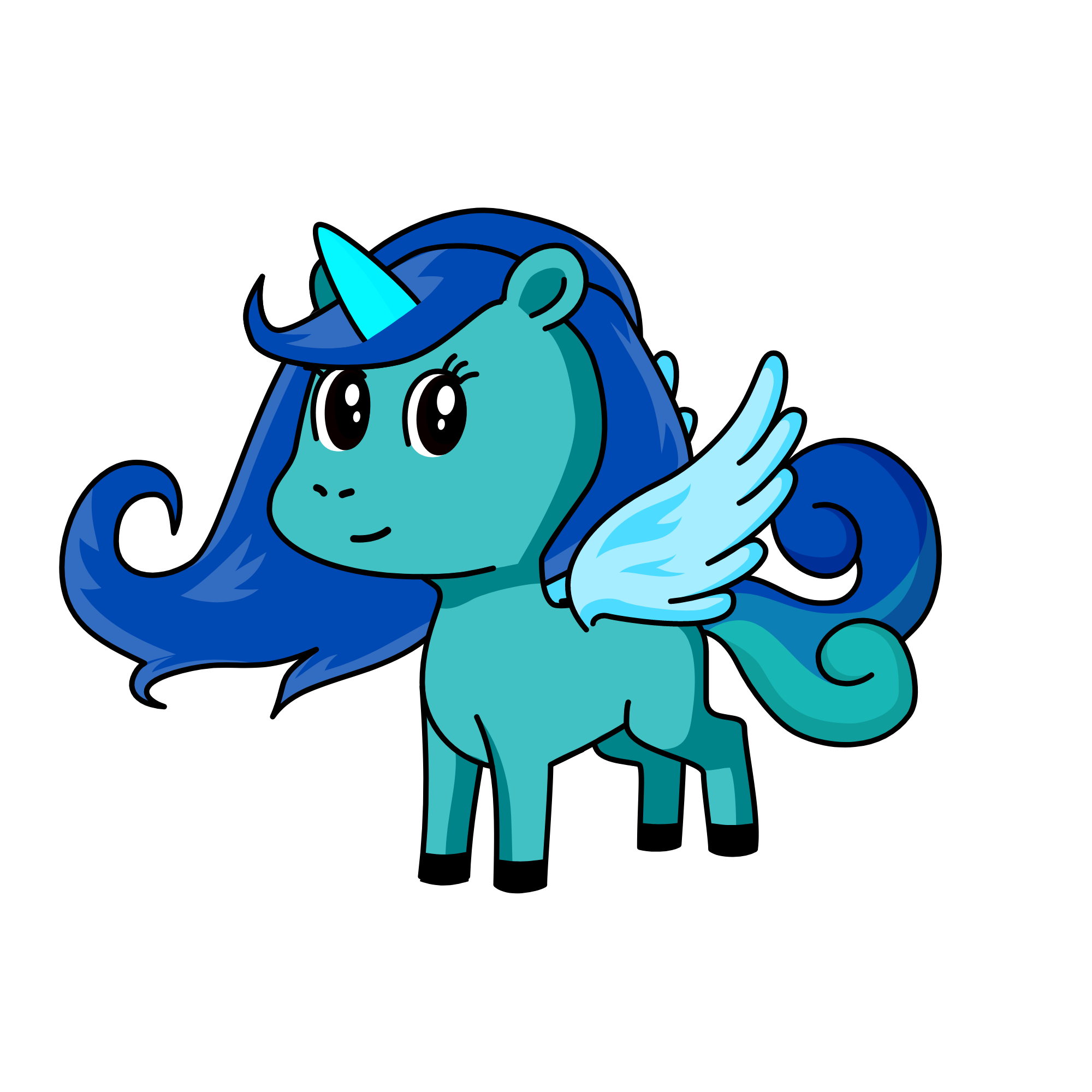 Blue, the unicorn