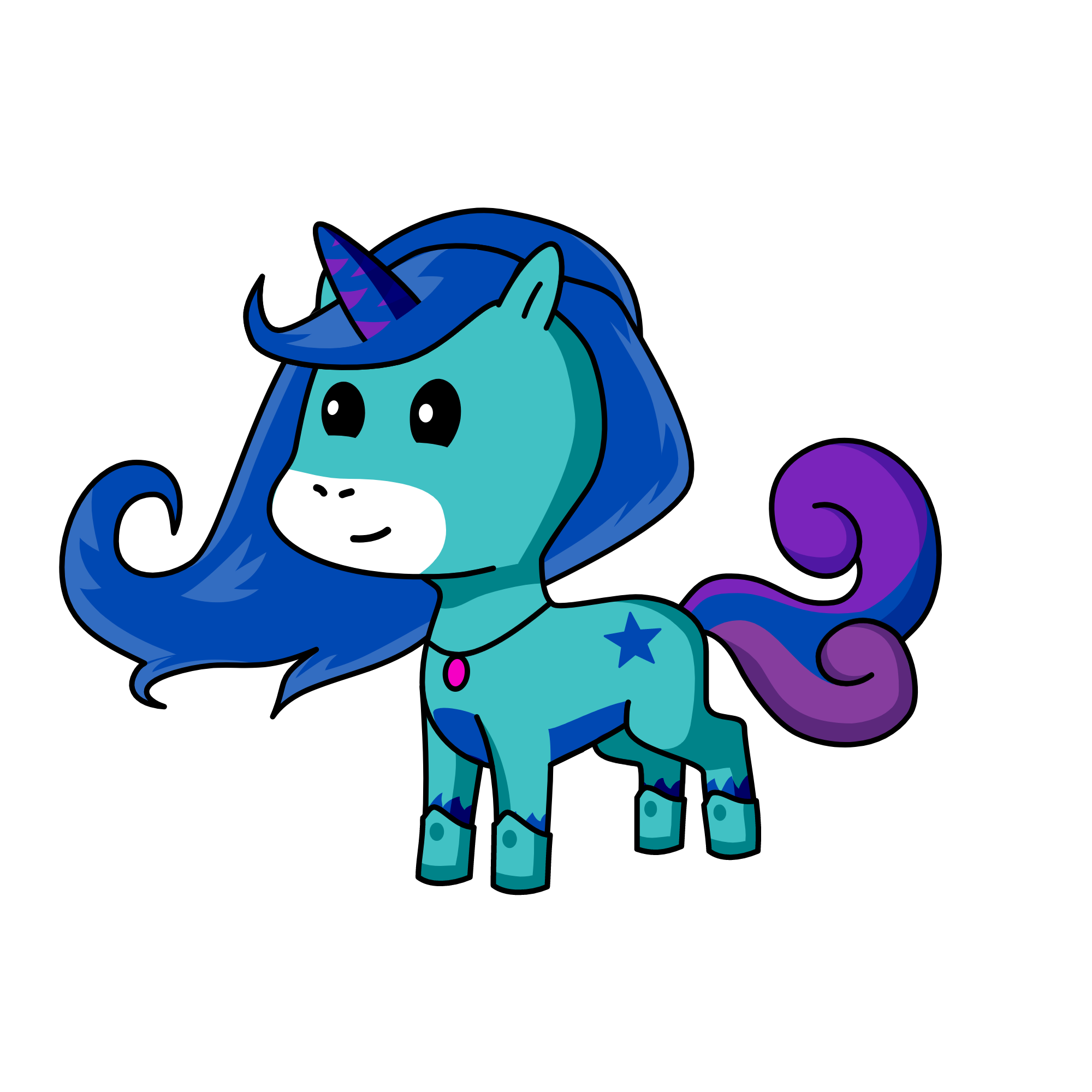 snowy bow, the unicorn