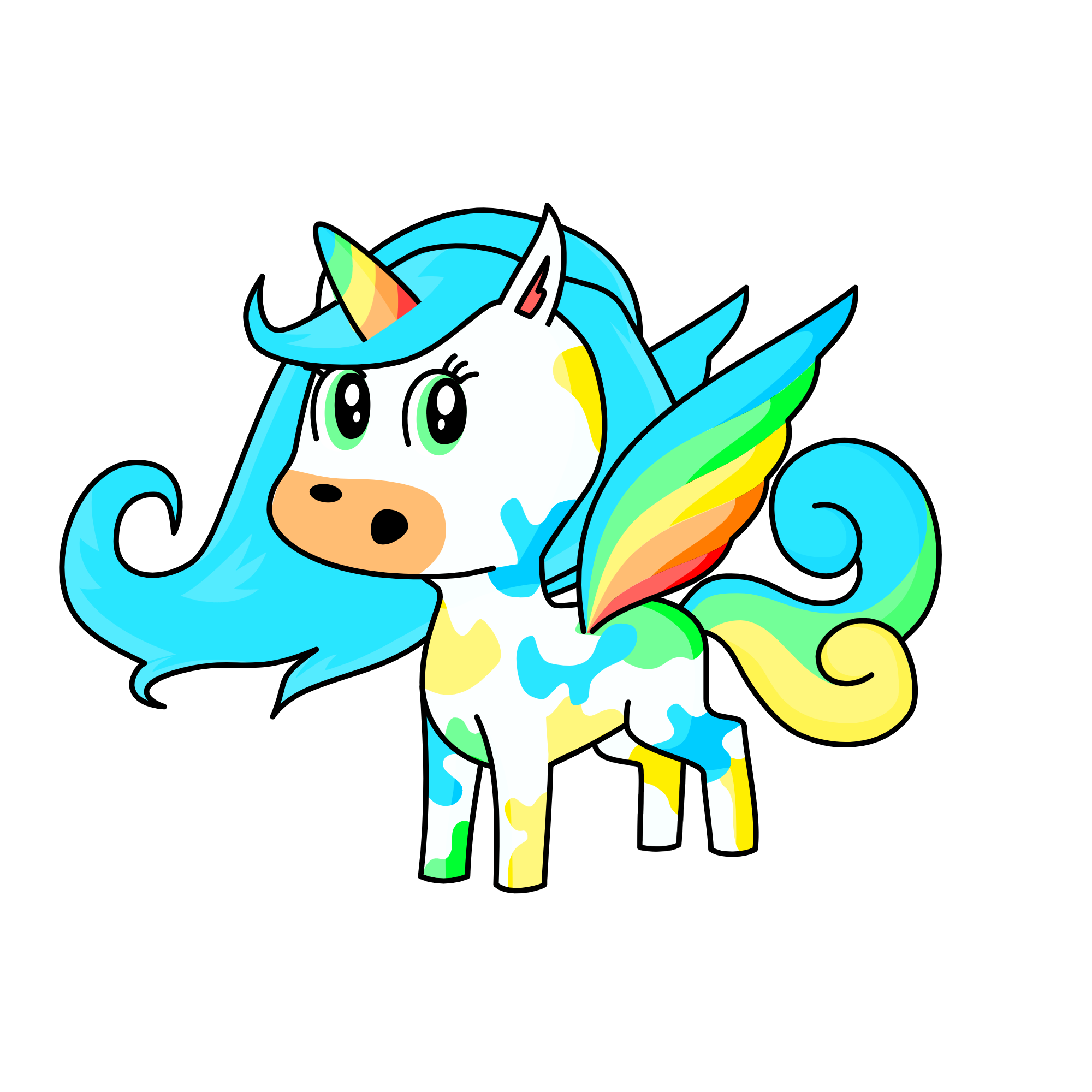 Rainbow, the unicorn