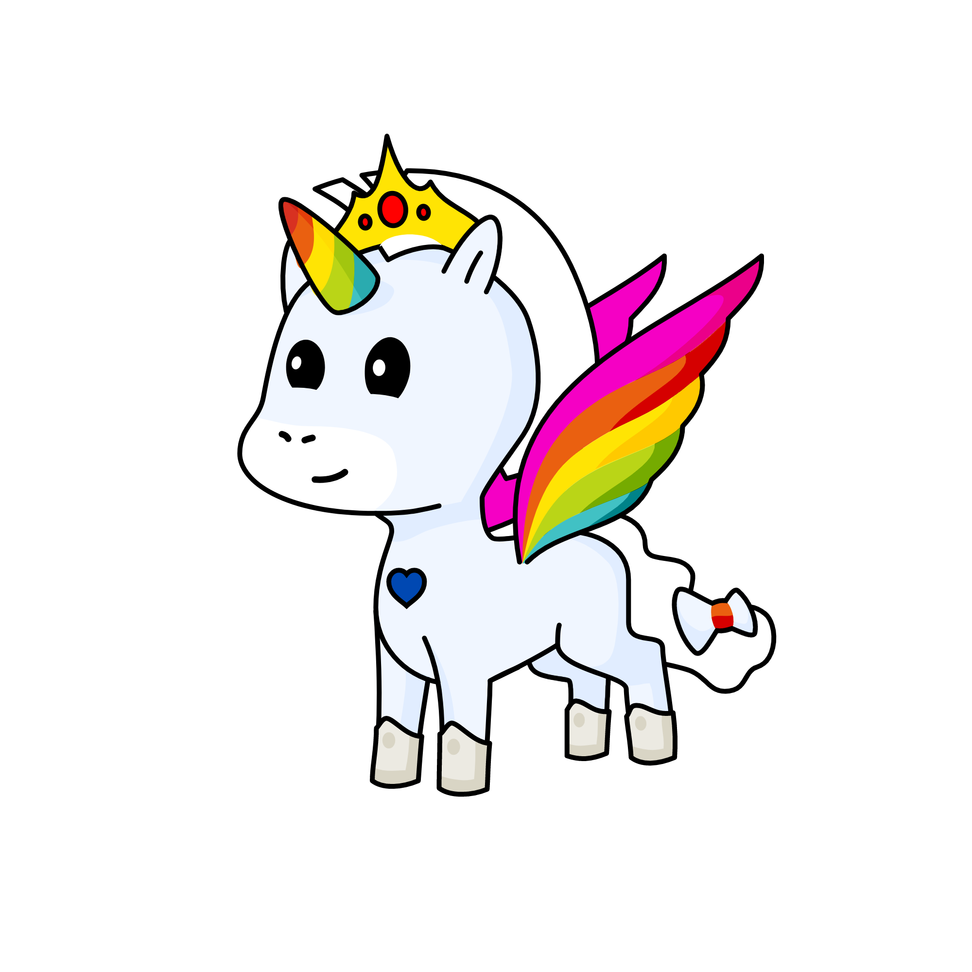 Rainbow snow Queen, the unicorn