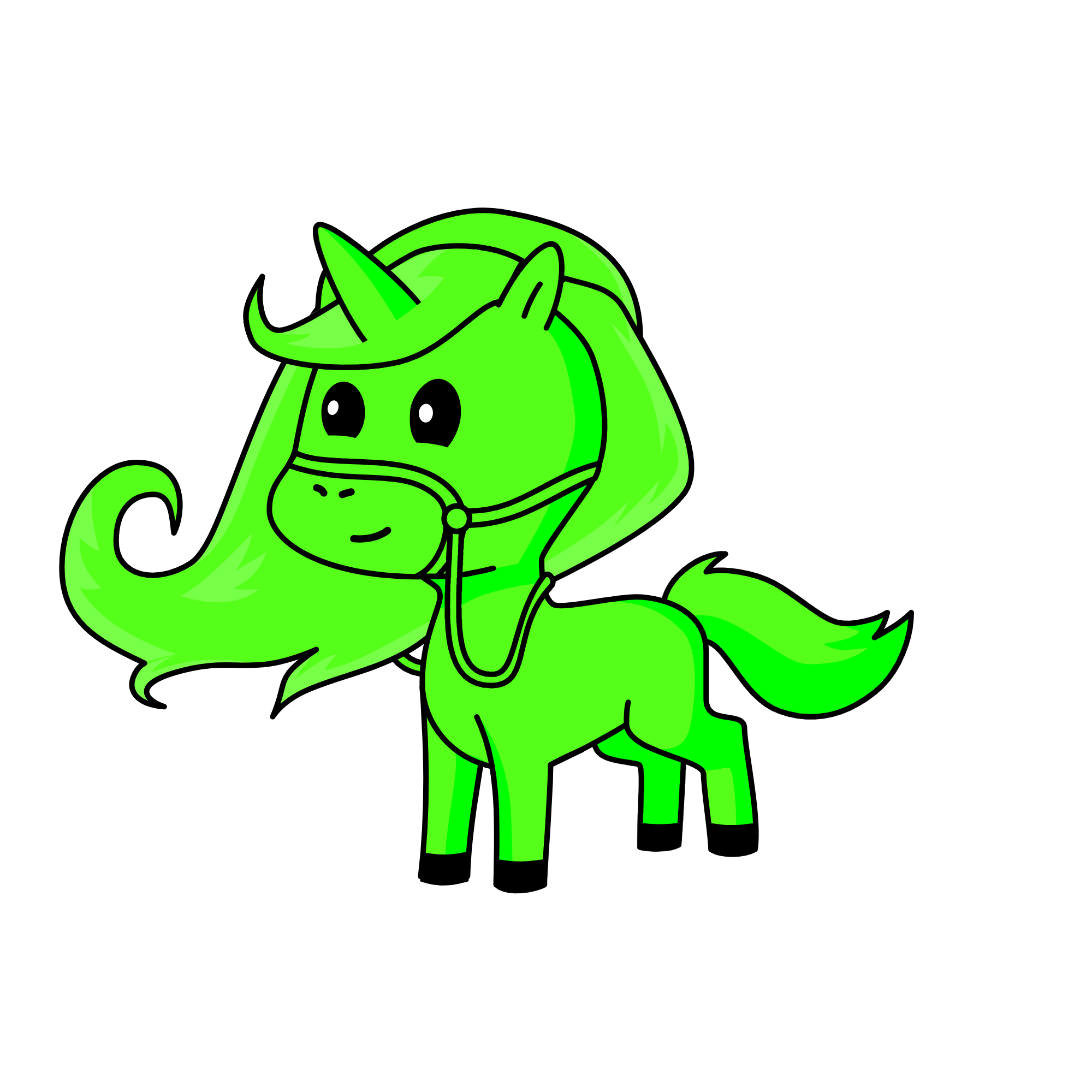 green, the unicorn