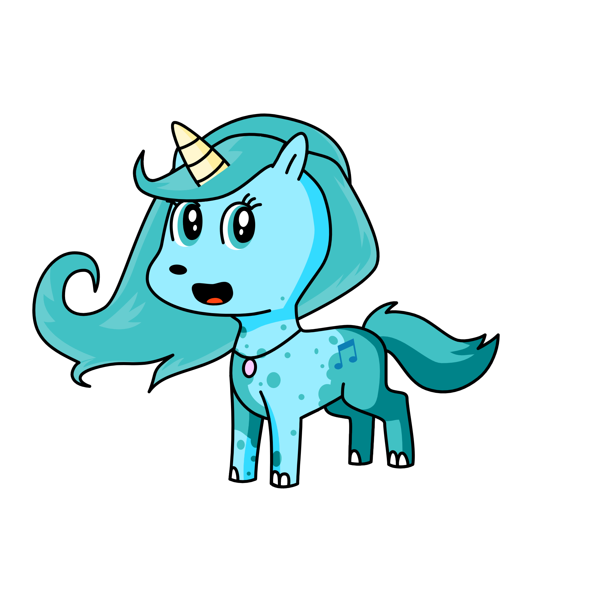 Blue, the unicorn