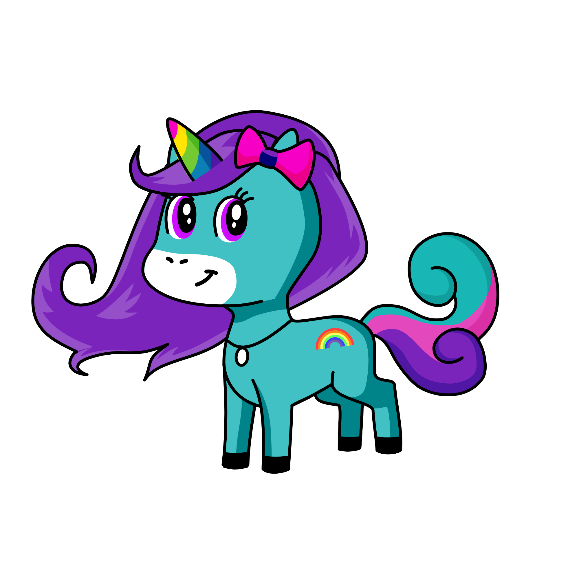 Fluffy rainbow, the unicorn
