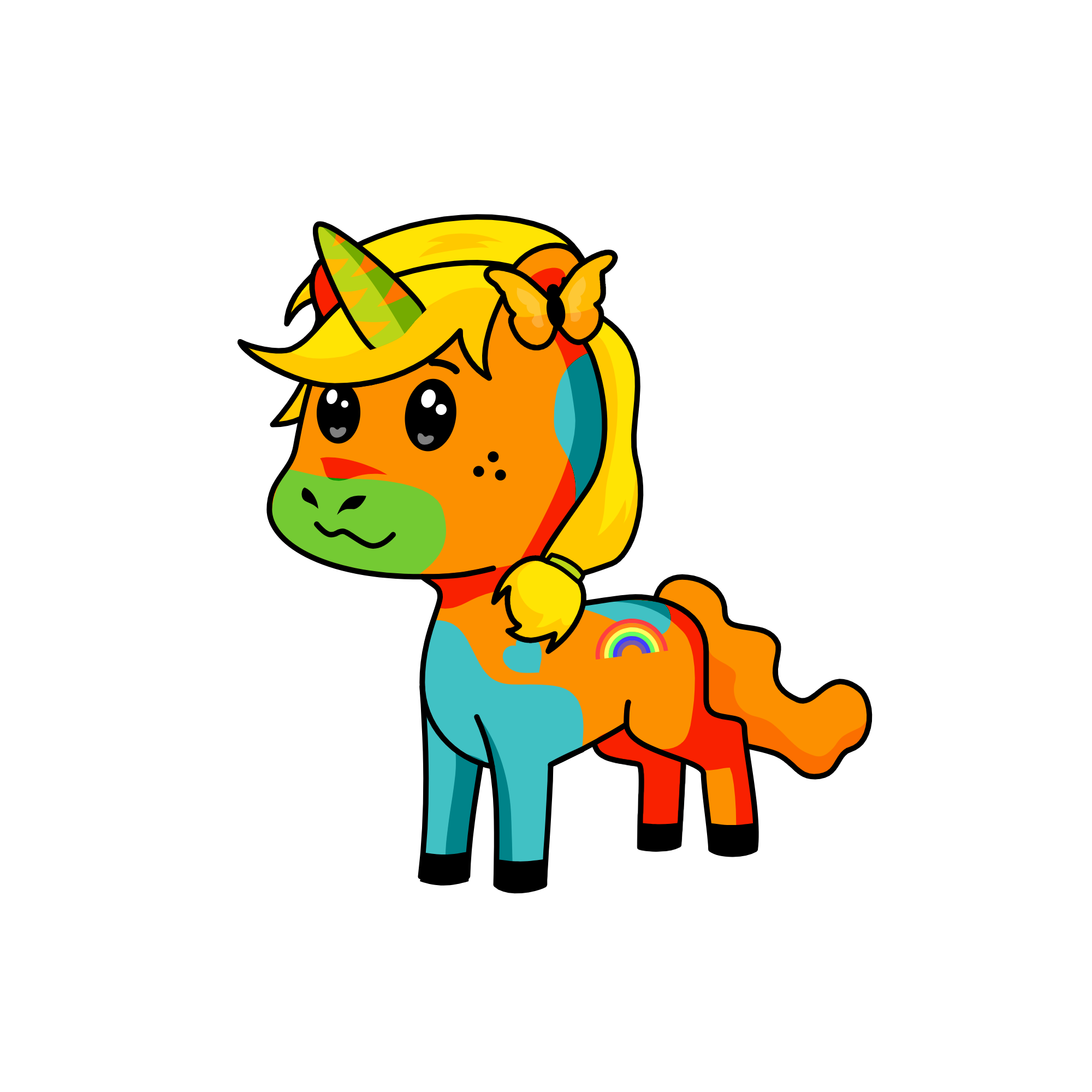Rainbow colour, the unicorn