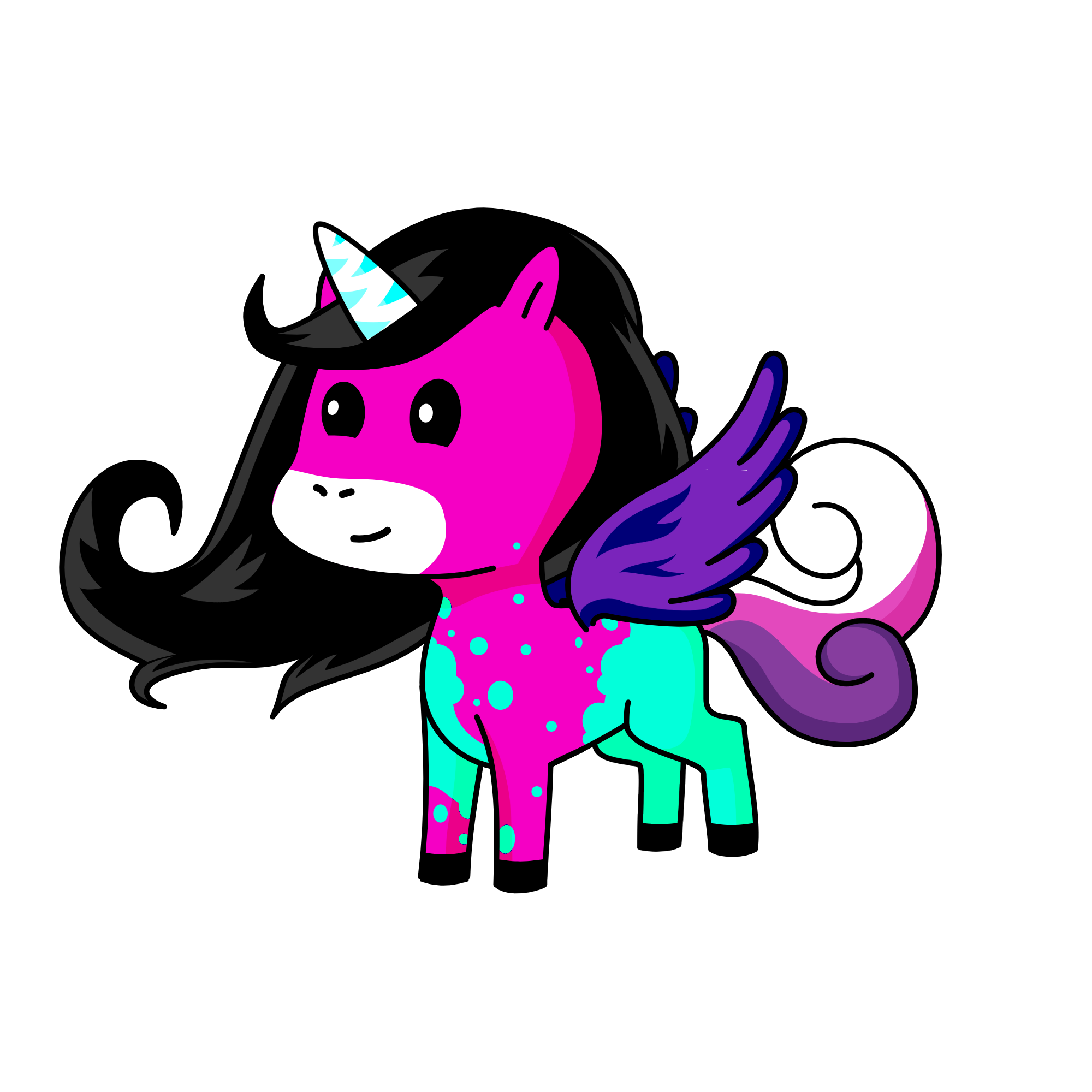 colour splash, the unicorn