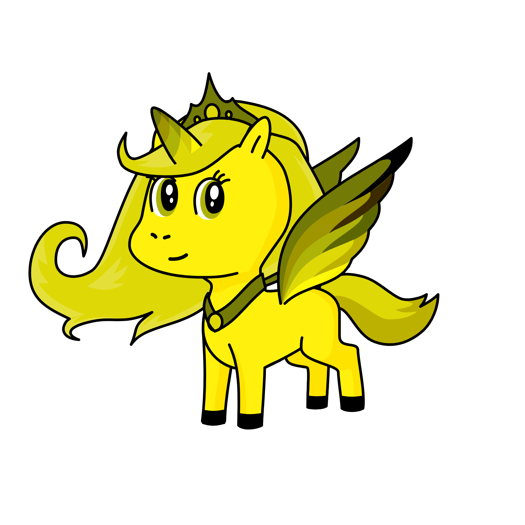 Yellow, the unicorn