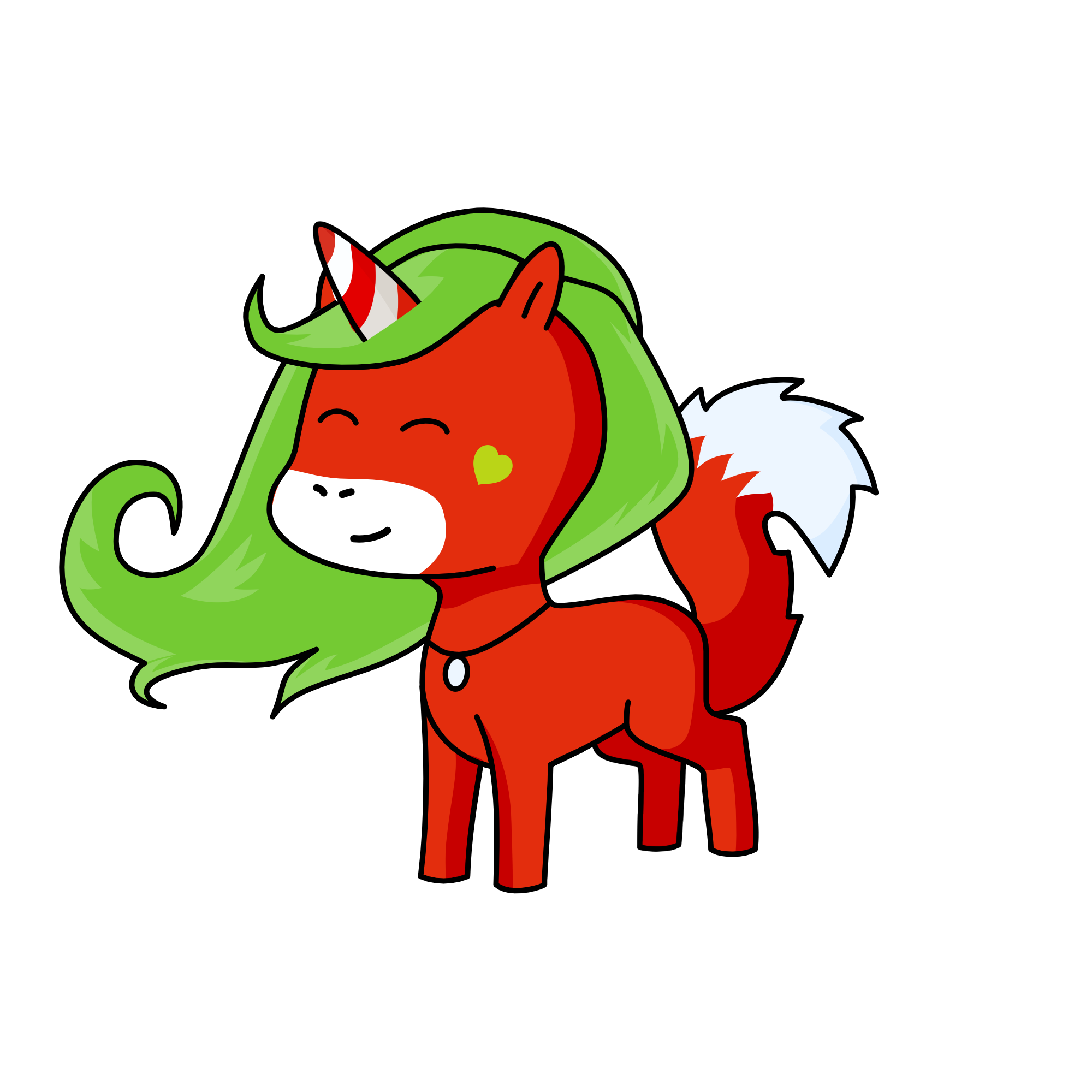 Santa girl, the unicorn