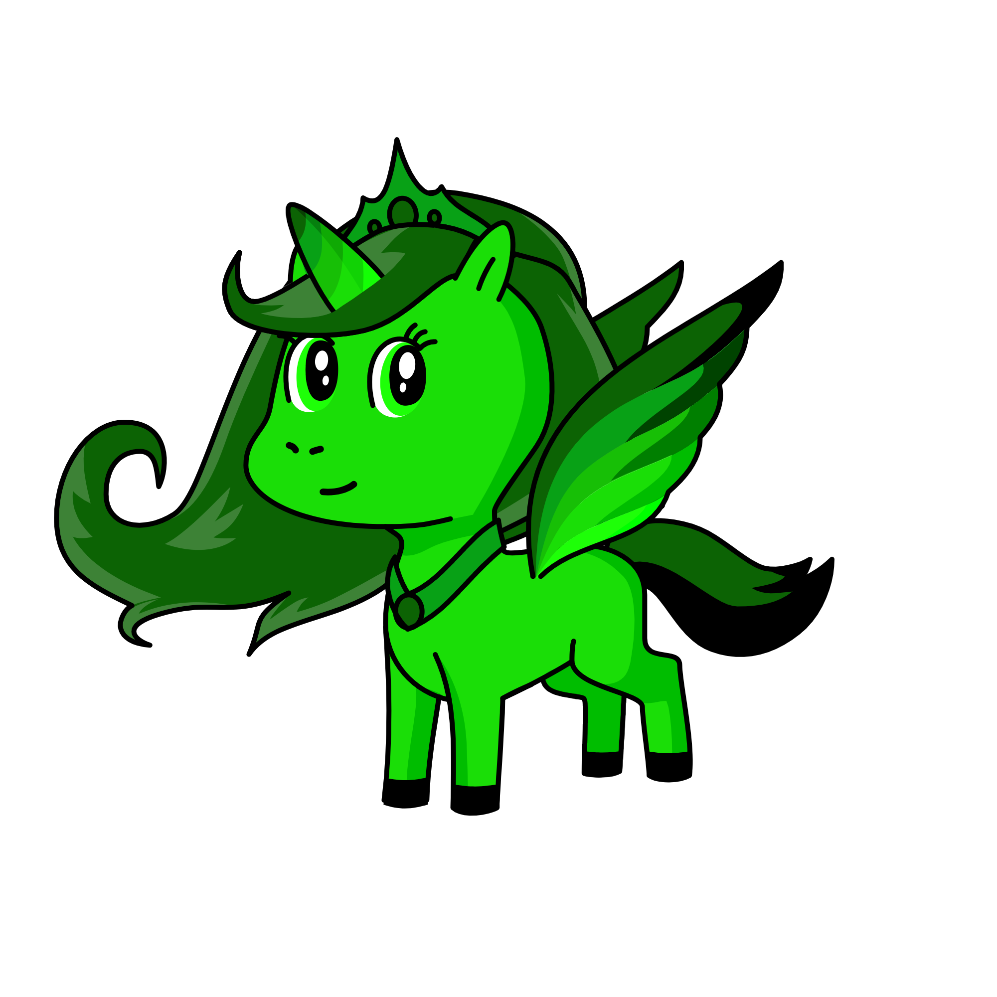 Green, the unicorn
