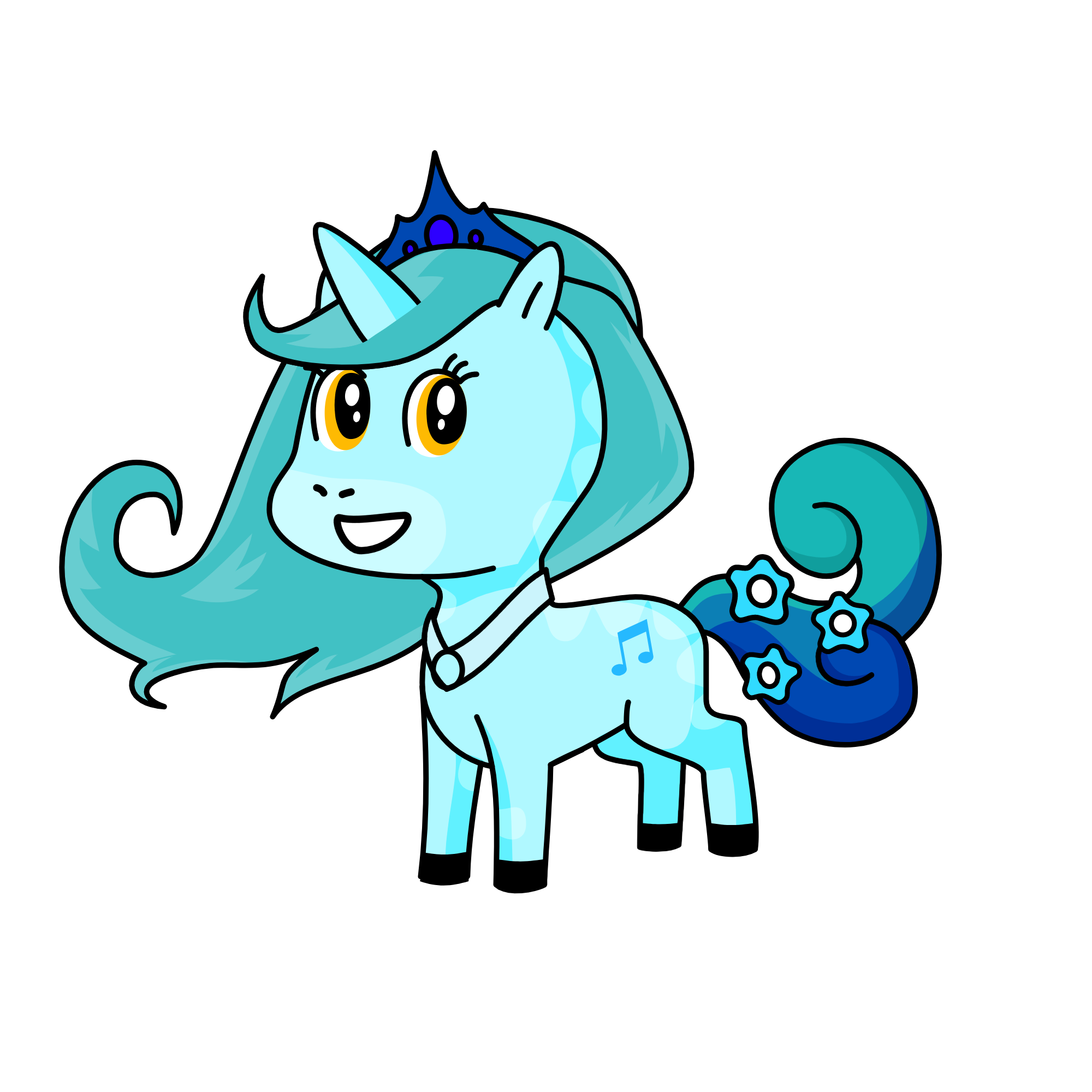 Blue Harmony, the unicorn