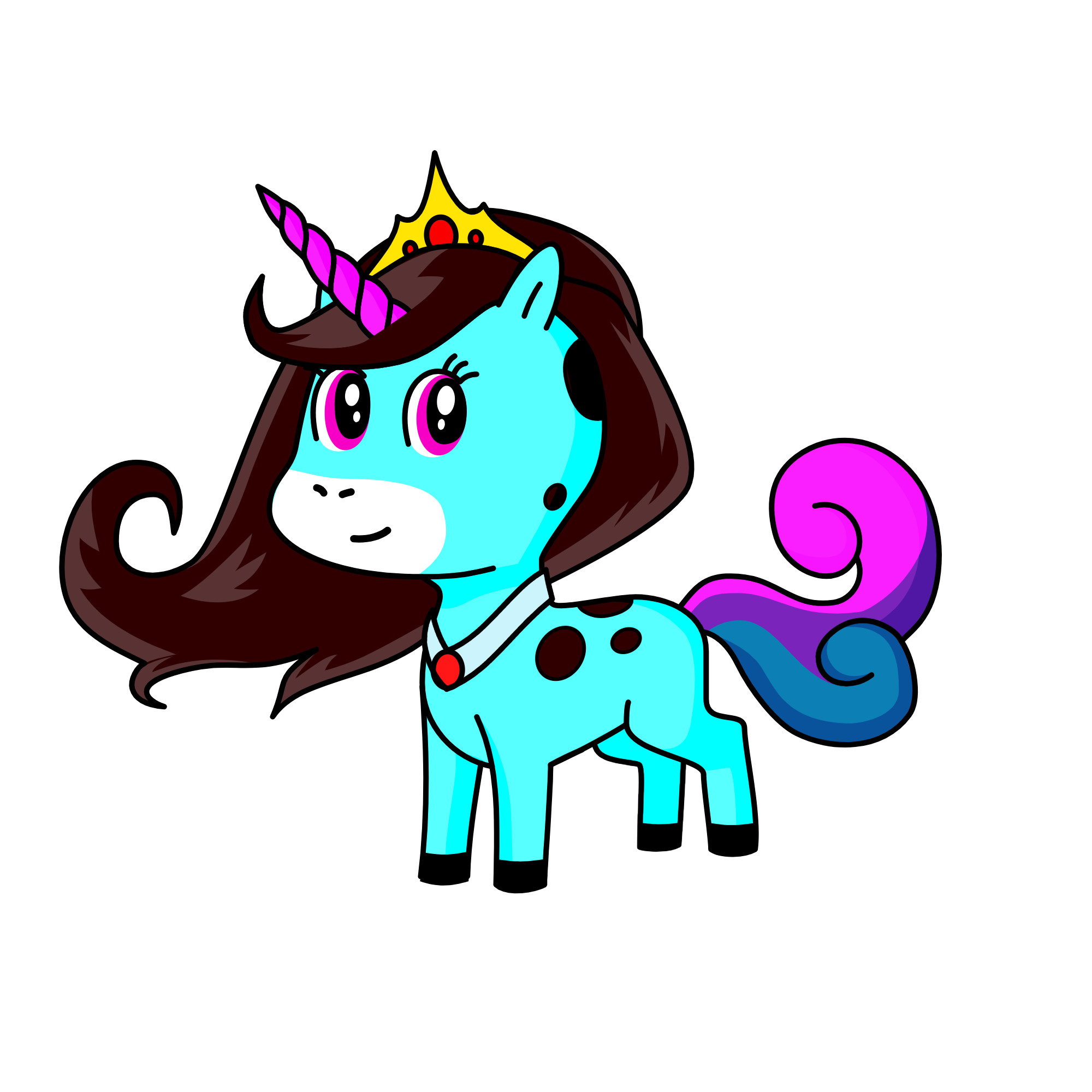 wolf, the unicorn