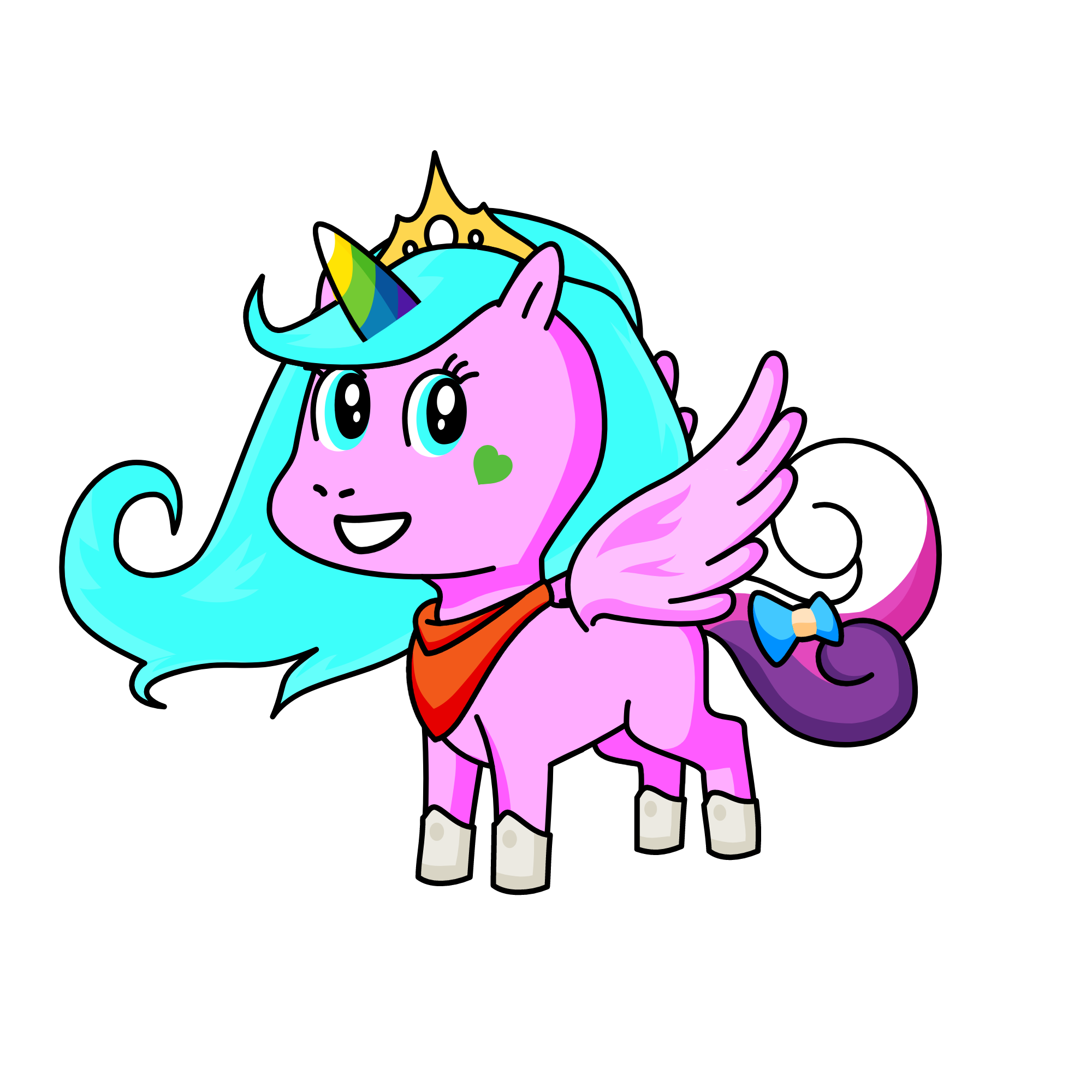 Apple White-Daughter of Queen Snow White, the unicorn