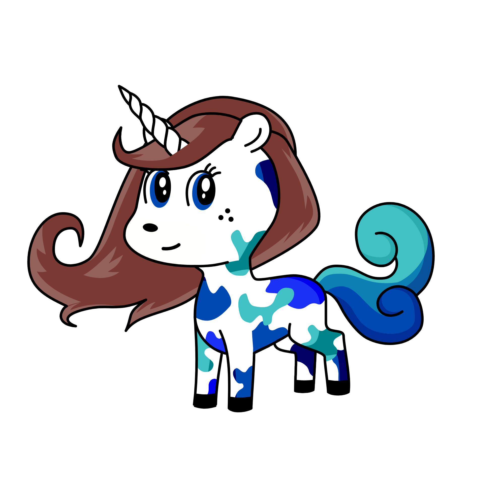 Blue, the unicorn