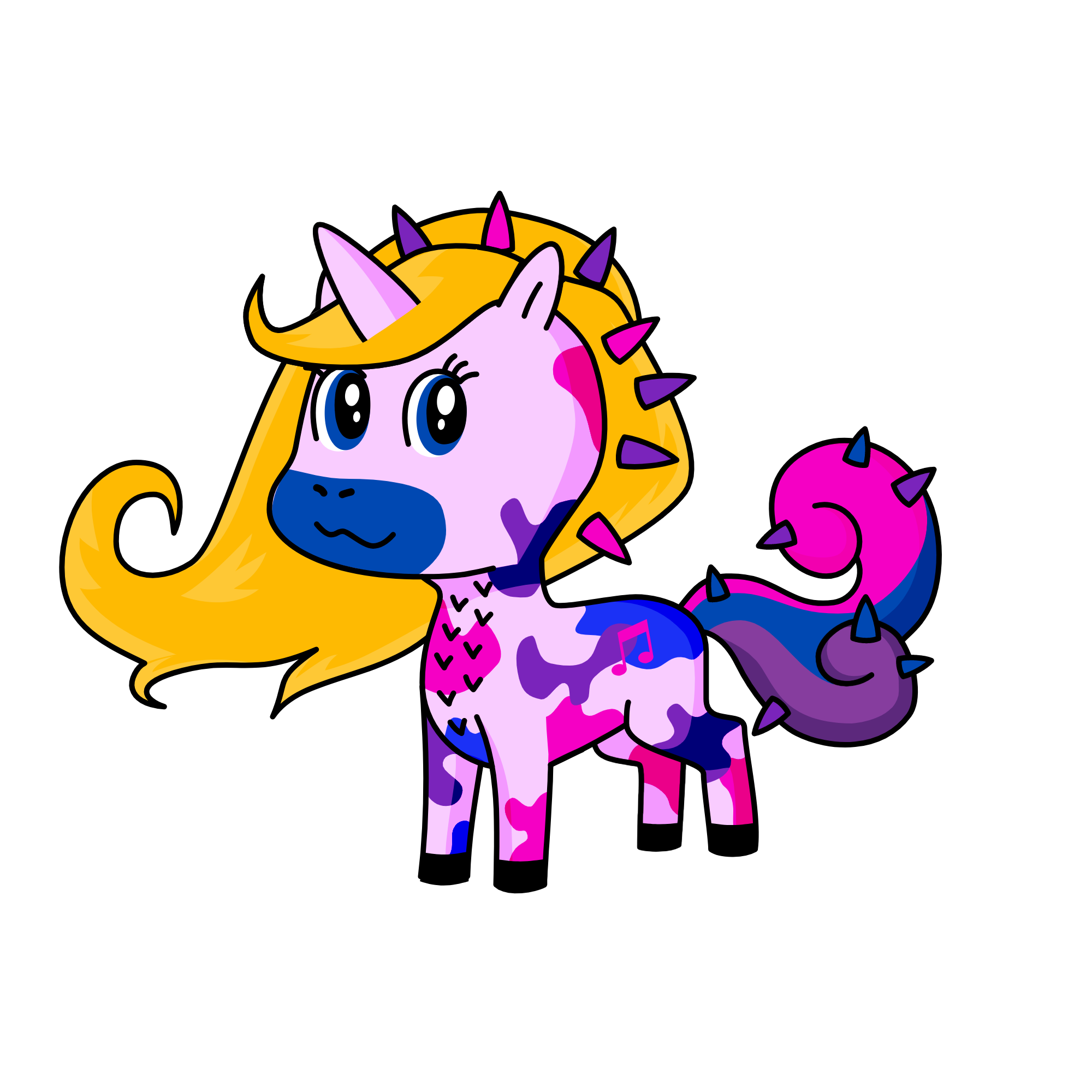 Pinkybluepuppy, the unicorn