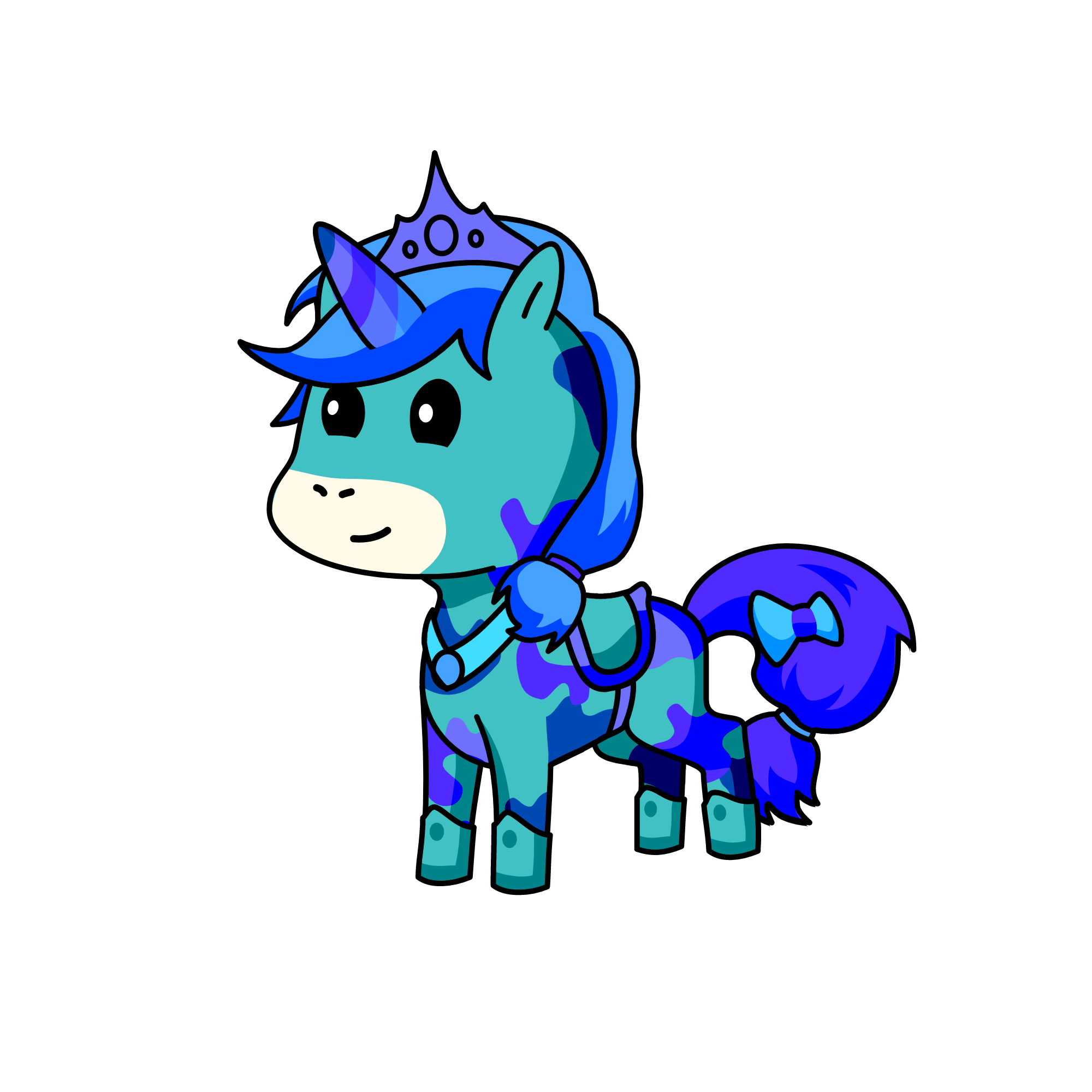 blue, the unicorn