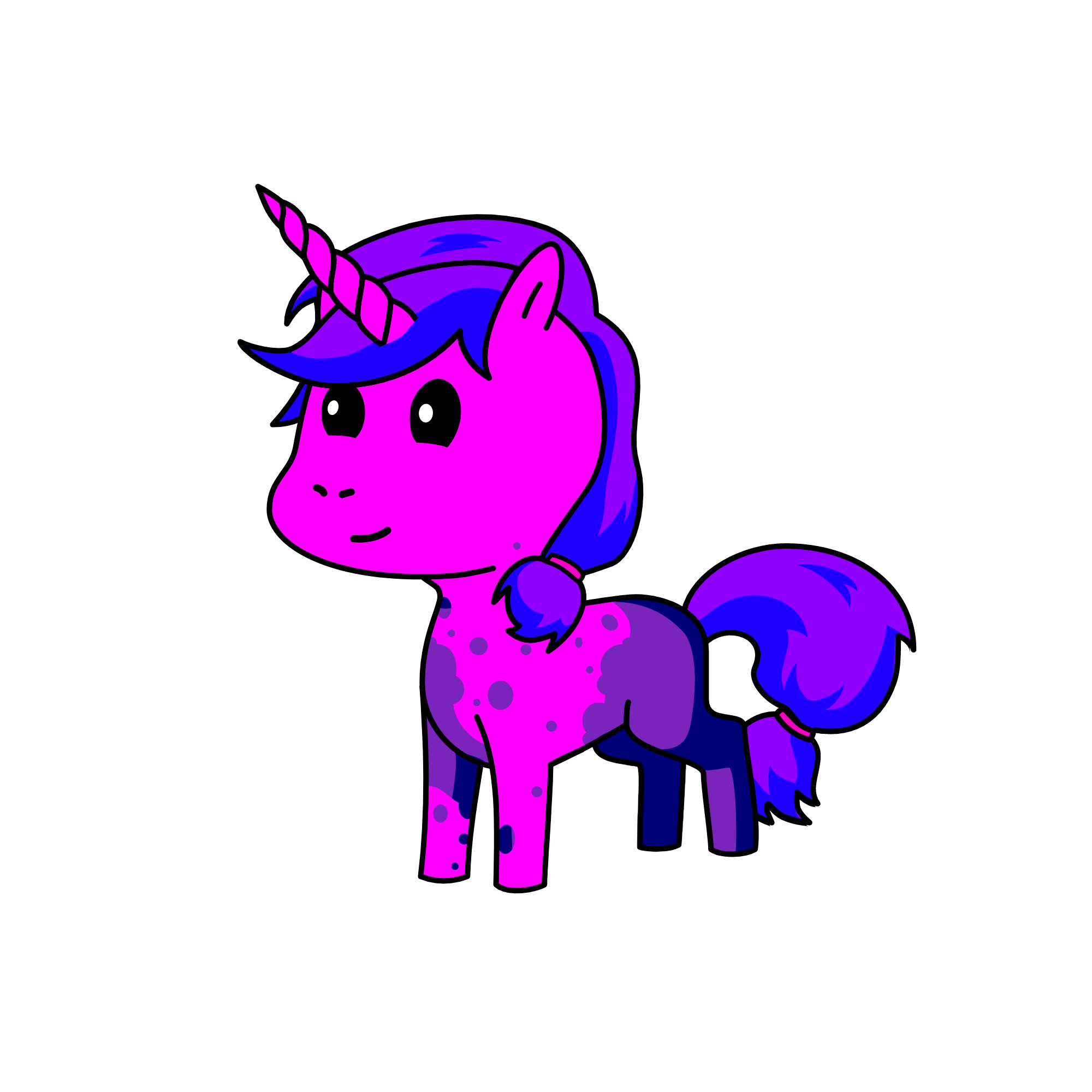 purple spots, the unicorn