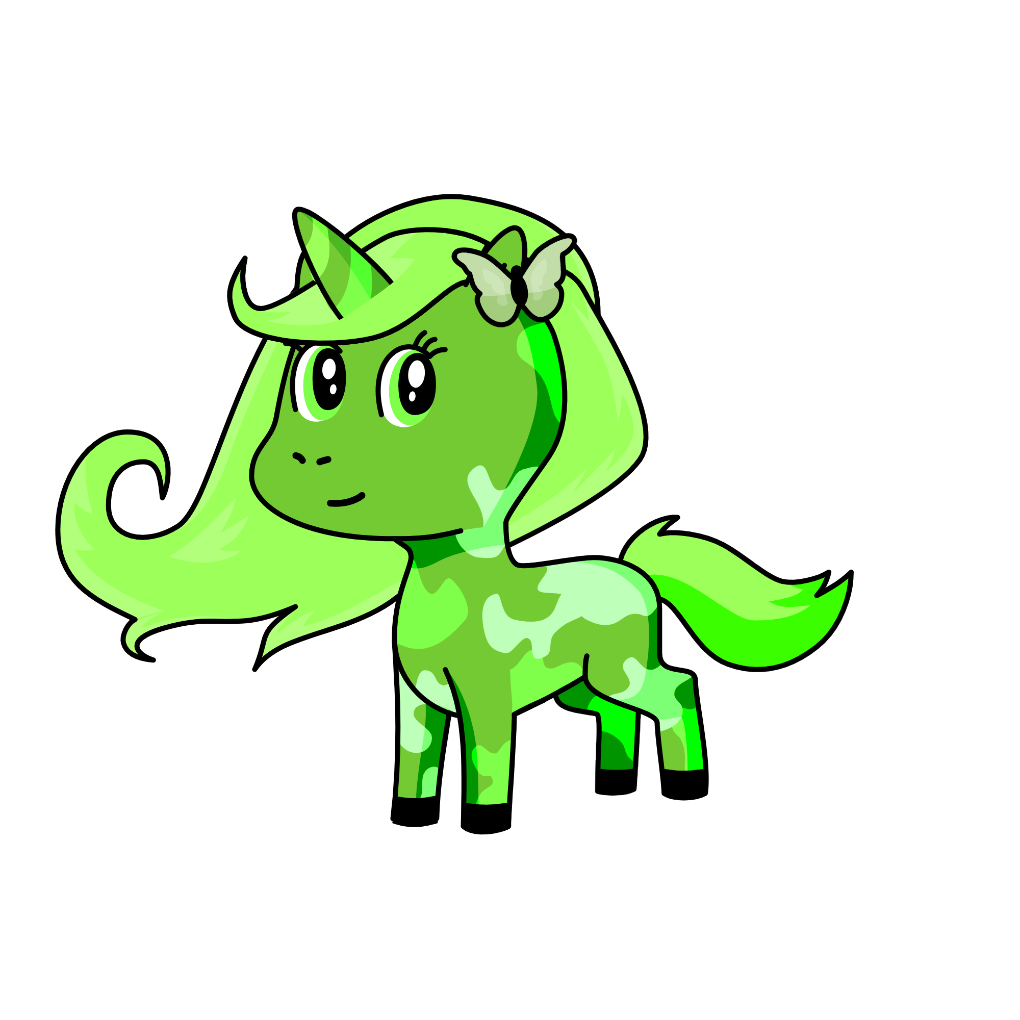 green, the unicorn