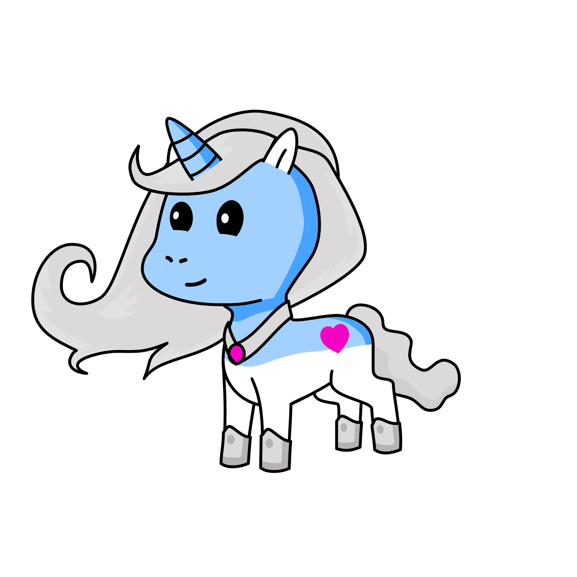 witer snow, the unicorn