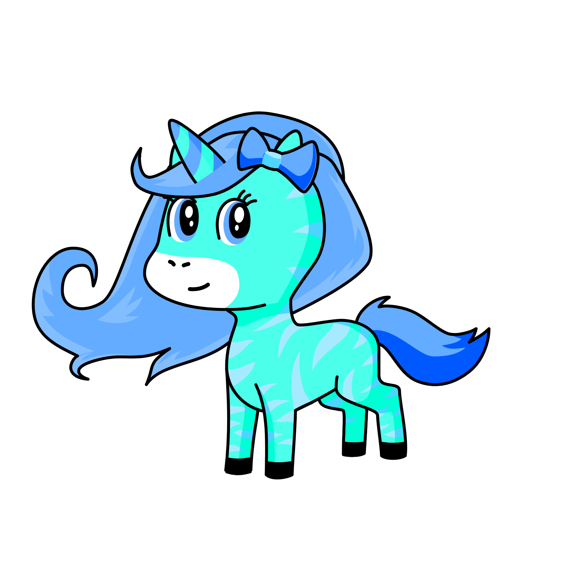 blue, the unicorn