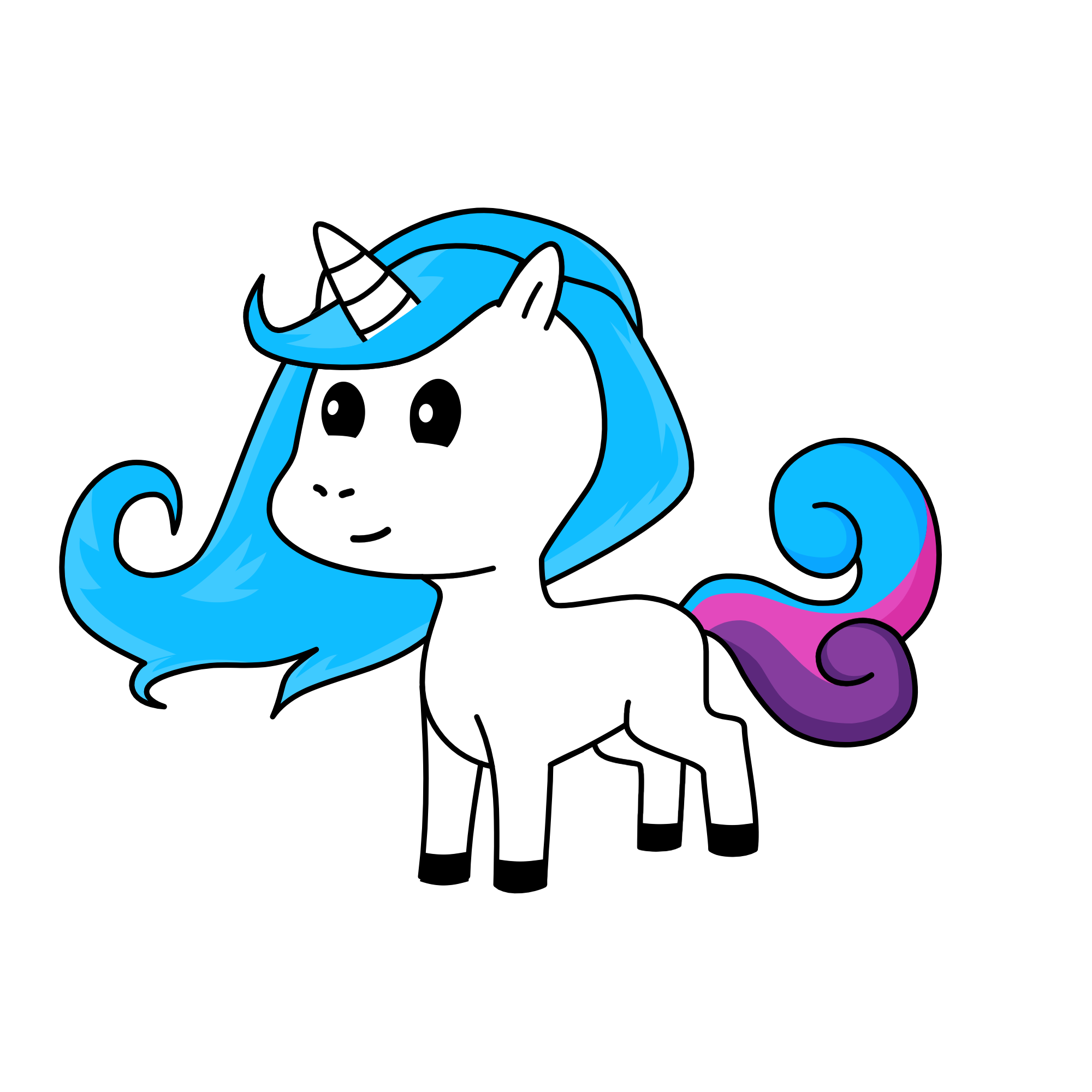 Bluela, the unicorn