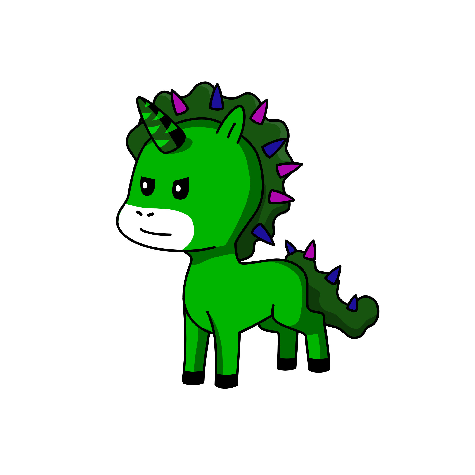 THE BLCK THING IS THIS DINO-UNICORN, the unicorn
