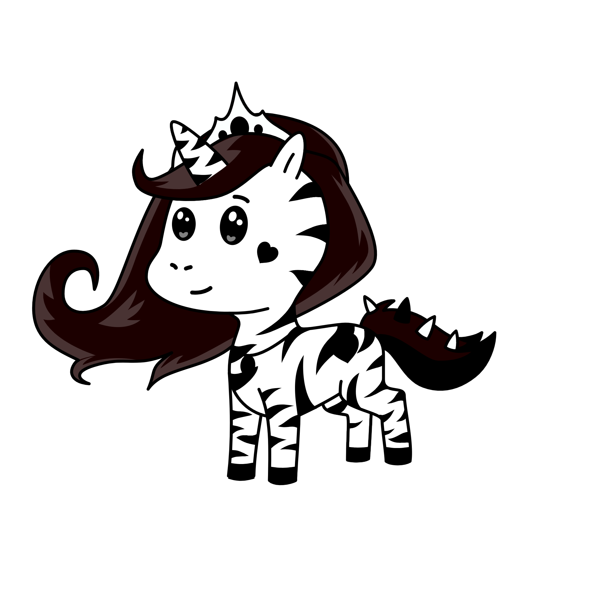 Black as night, the unicorn