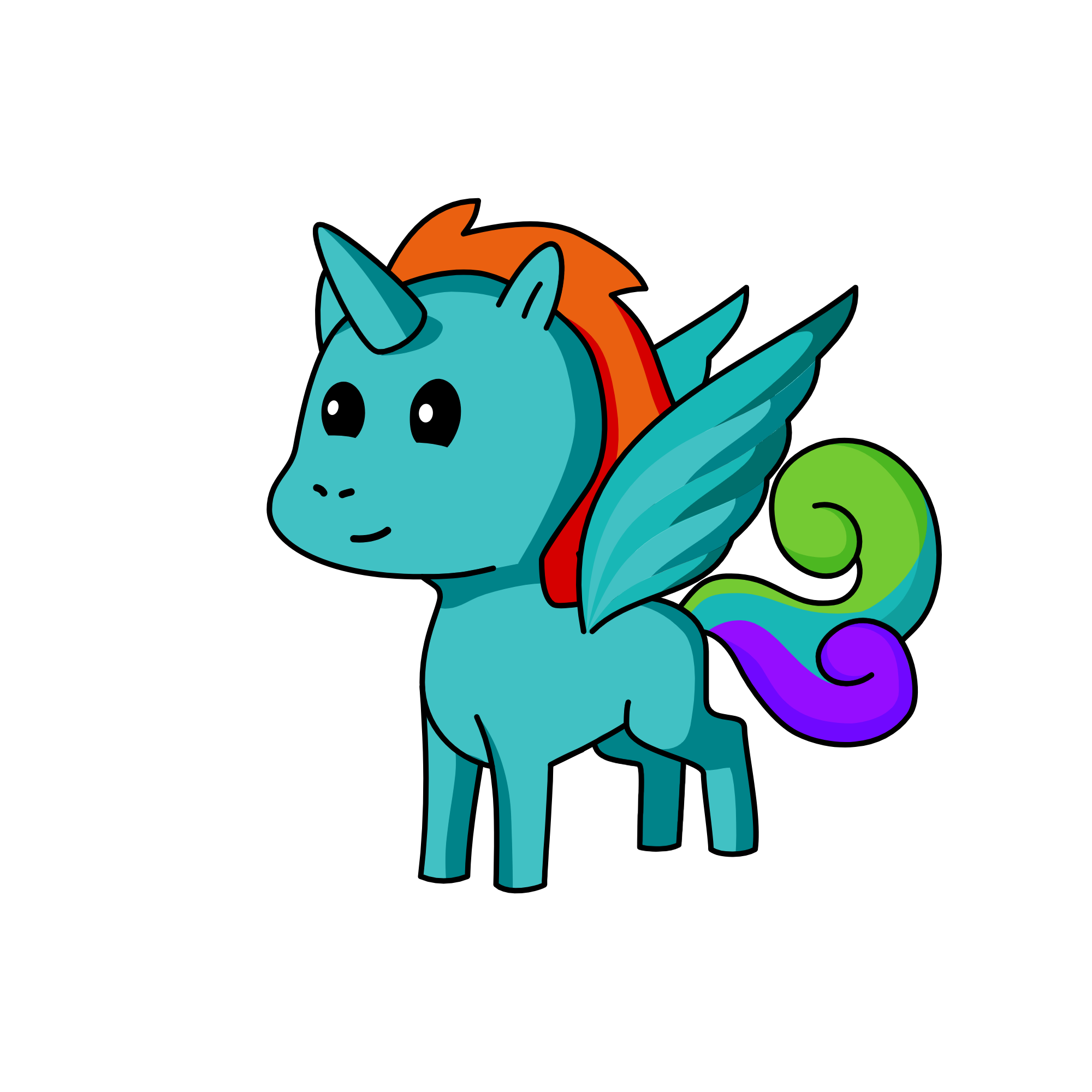 Rainbow dash, the unicorn