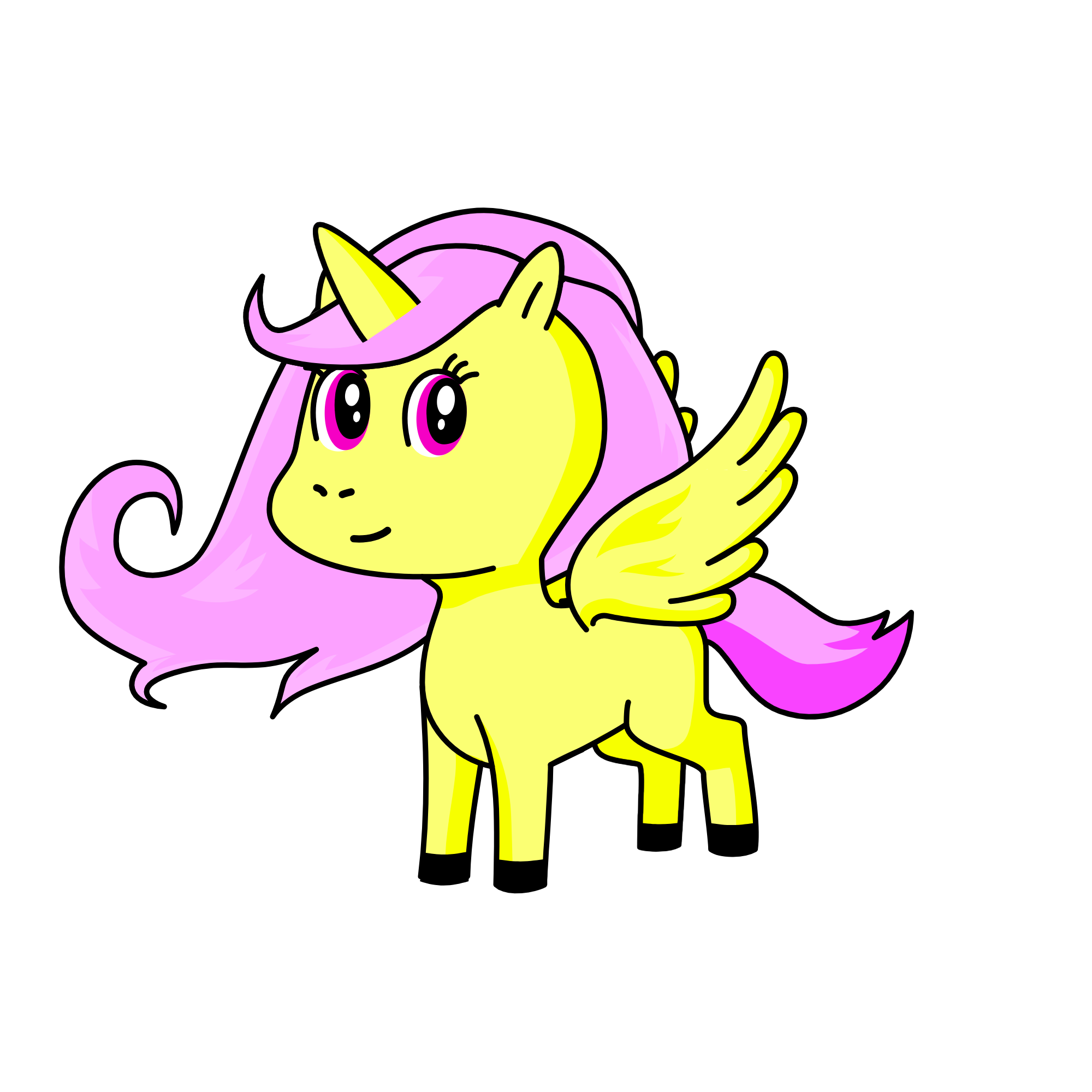 Flutter shy, the unicorn