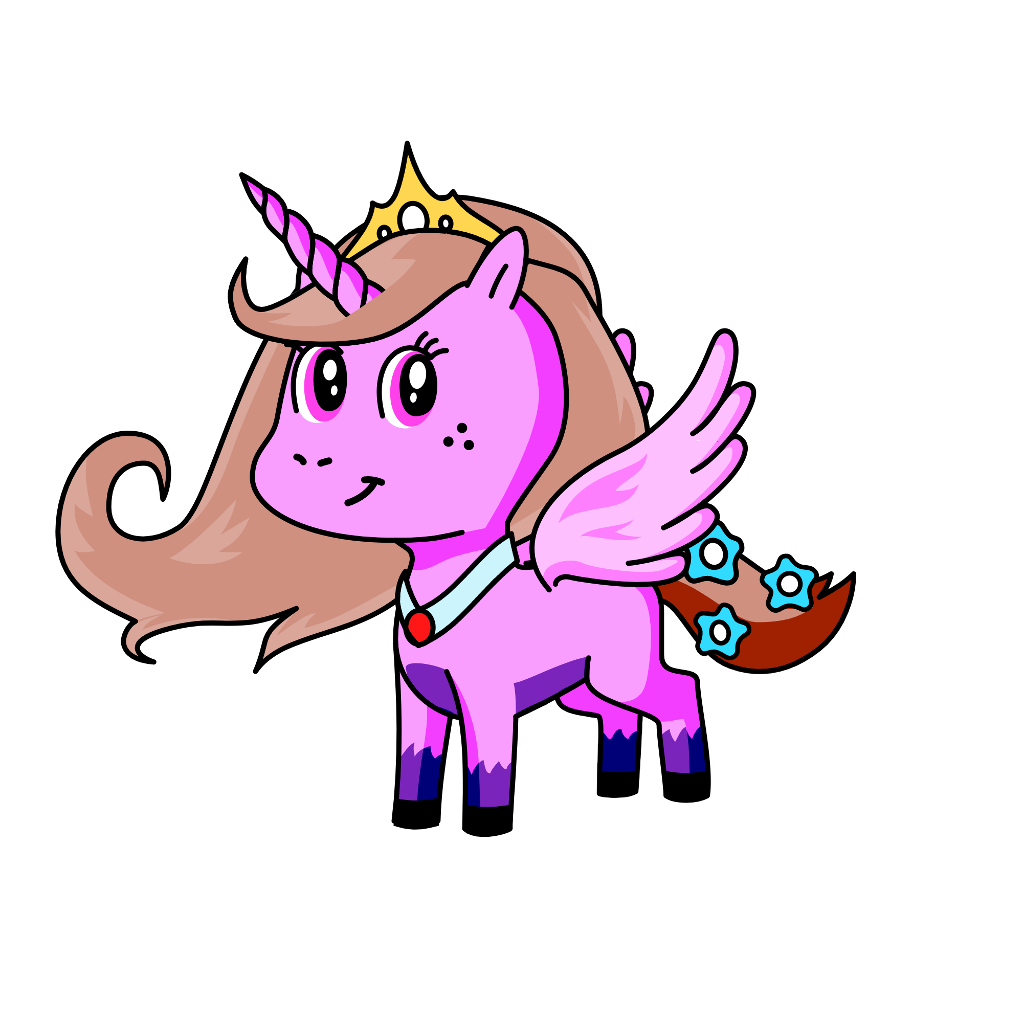 anna sister of queen elsa kats charocter, the unicorn